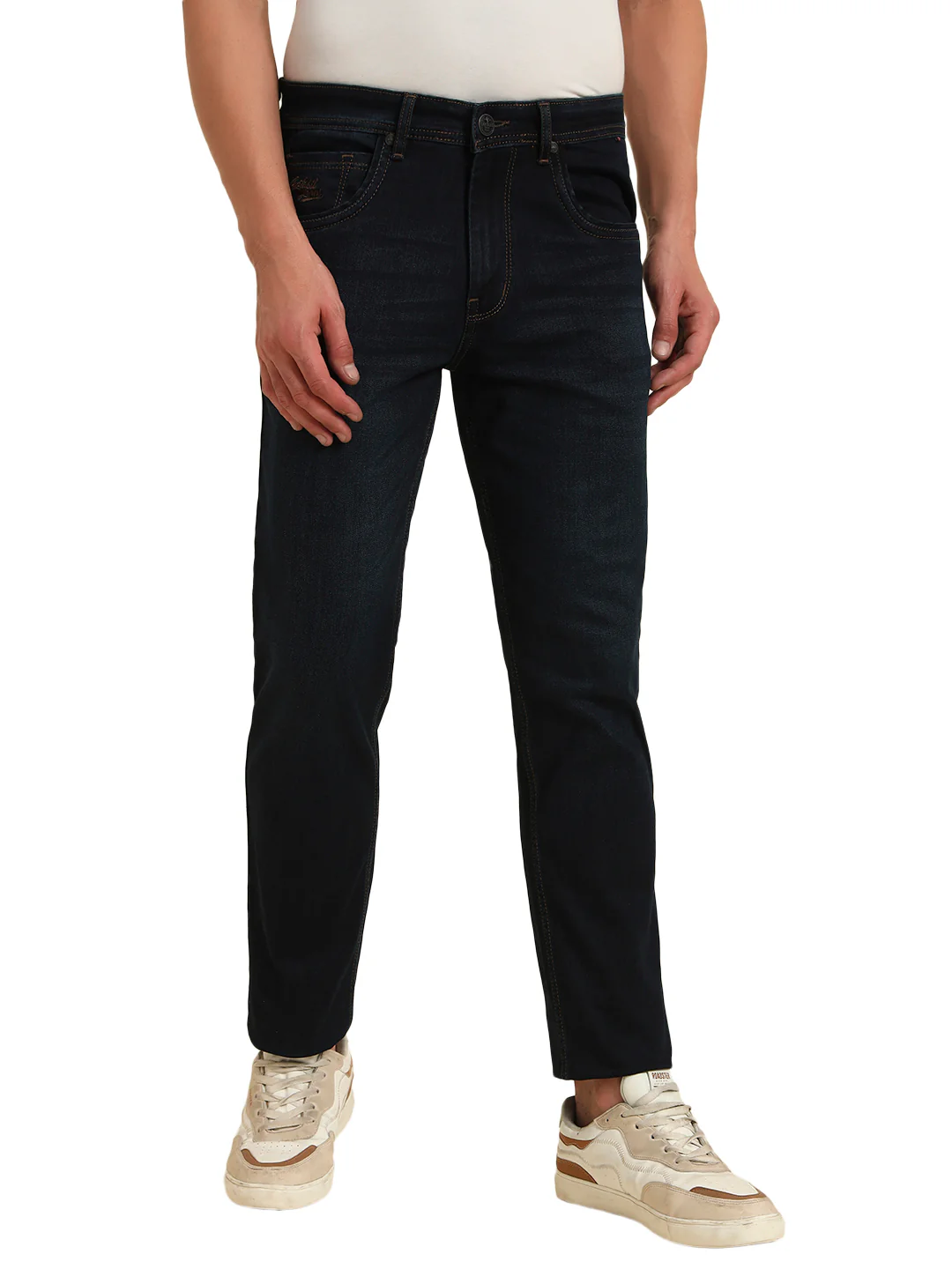 Denim Jeans for Men l Breathable & Soft with Color Fastness Slim Fit Cotton Fabric Solid Pattern Button Closure - Image 3
