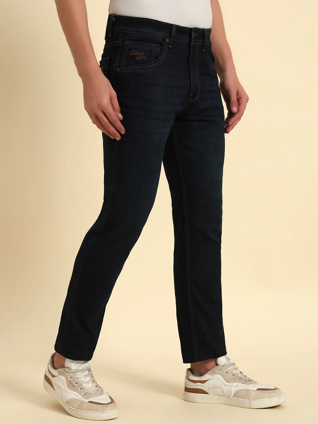 Denim Jeans for Men l Breathable & Soft with Color Fastness Slim Fit Cotton Fabric Solid Pattern Button Closure - Image 6