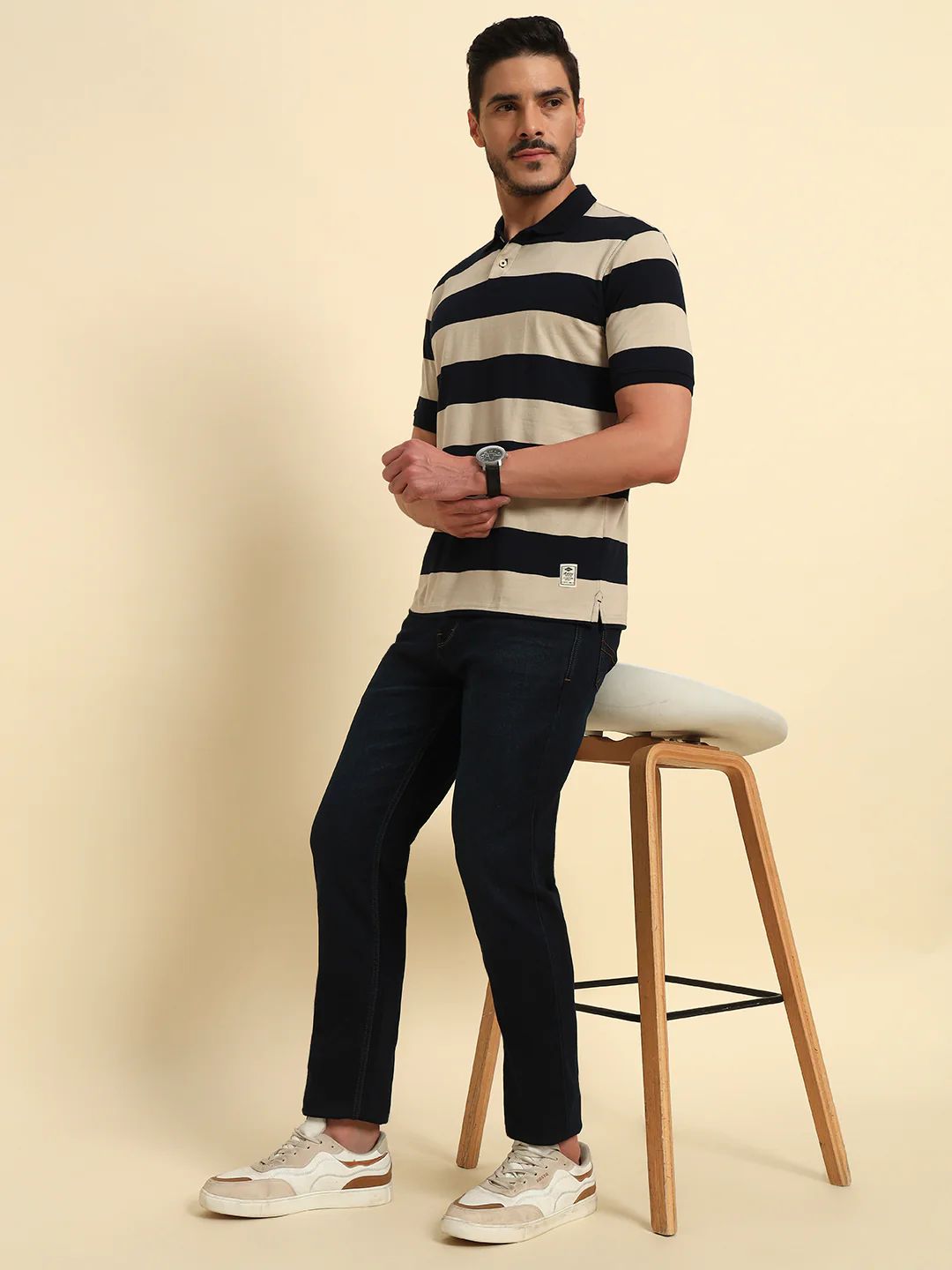 Denim Jeans for Men l Breathable & Soft with Color Fastness Slim Fit Cotton Fabric Solid Pattern Button Closure - Image 9