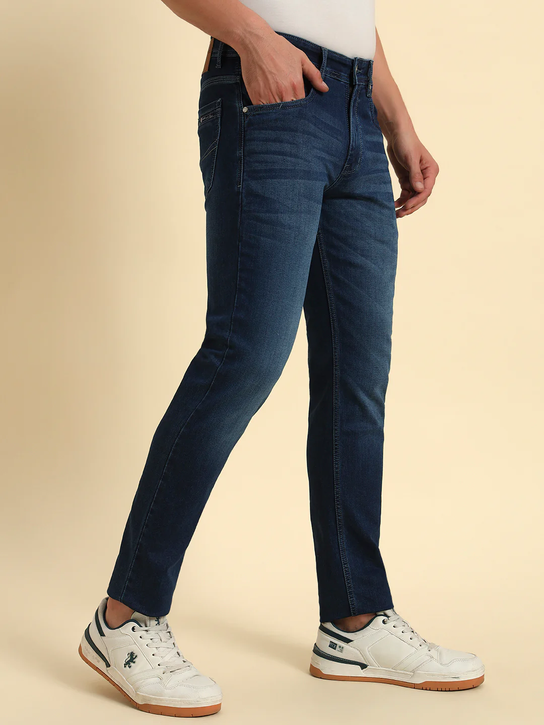 Denim Jeans for Men l Breathable & Soft with Color Fastness Slim Fit Cotton Fabric Solid Pattern Button Closure - Image 6
