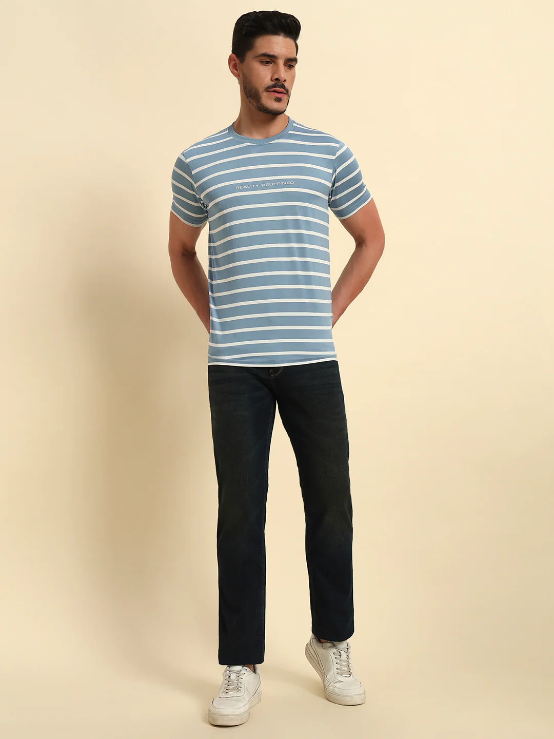 Denim Jeans for Men l Breathable & Soft with Color Fastness Straight Fit Cotton Fabric Solid Pattern Button Closure - Image 3