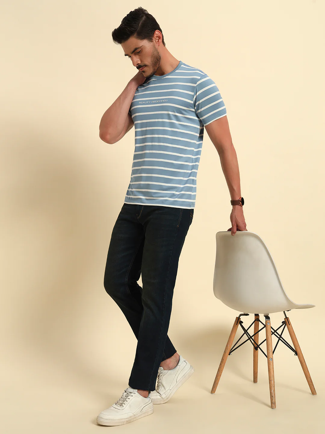 Denim Jeans for Men l Breathable & Soft with Color Fastness Straight Fit Cotton Fabric Solid Pattern Button Closure - Image 4
