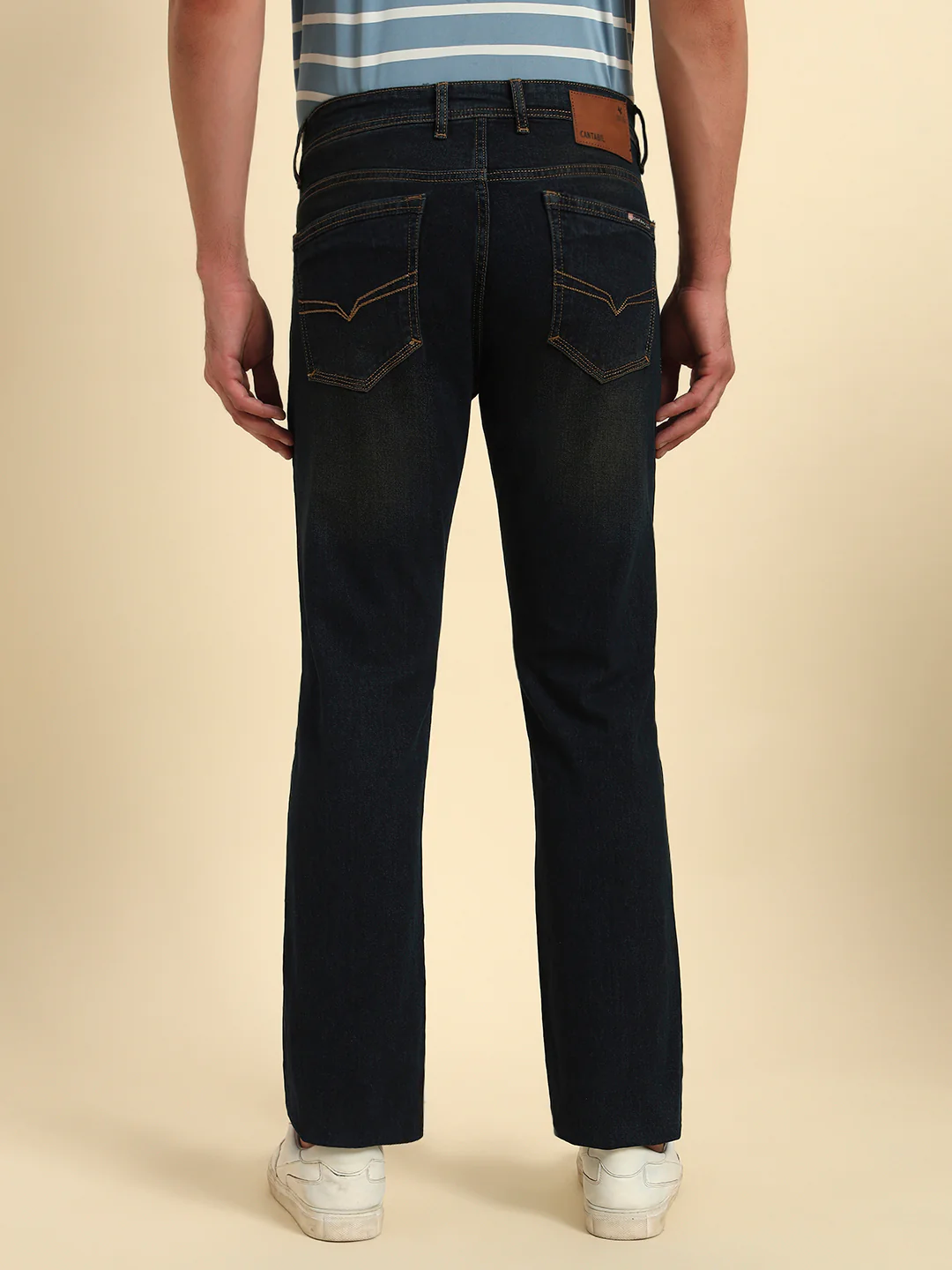 Denim Jeans for Men l Breathable & Soft with Color Fastness Straight Fit Cotton Fabric Solid Pattern Button Closure - Image 5