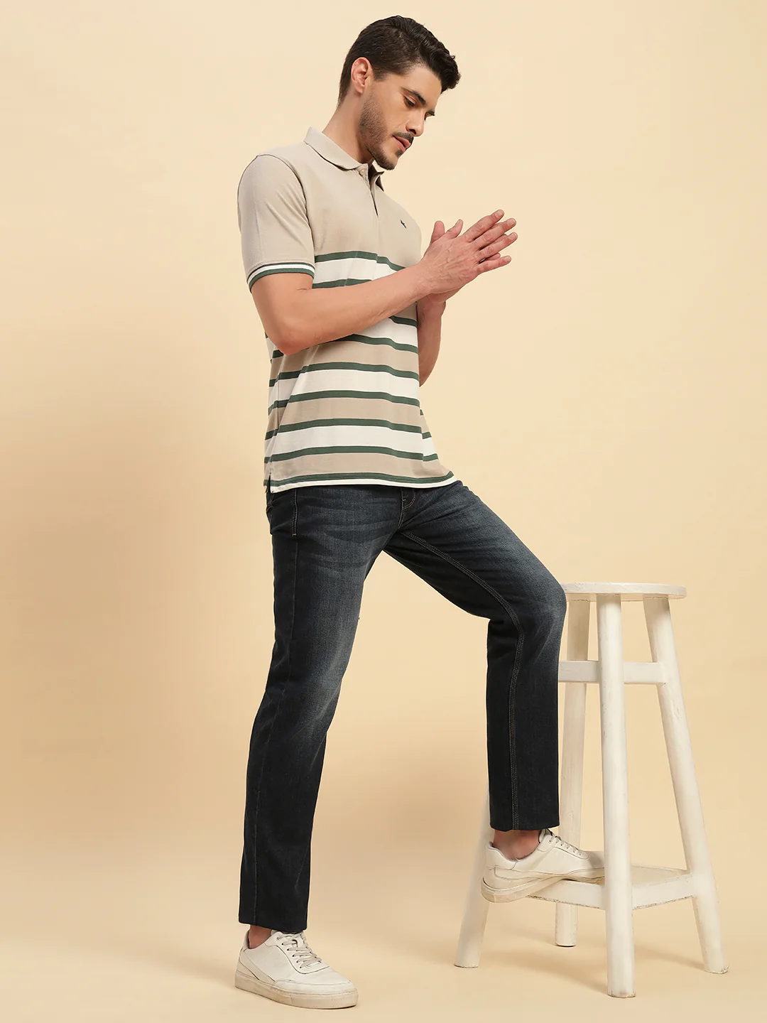 Denim Jeans for Men l Breathable & Soft with Color Fastness Straight Fit Cotton Fabric Solid Pattern Button Closure - Image 3