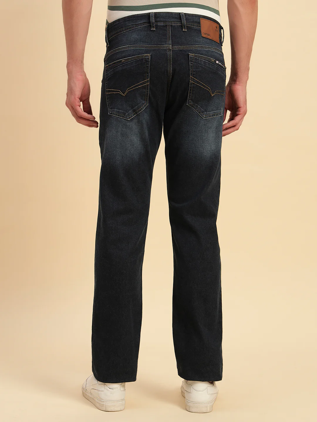 Denim Jeans for Men l Breathable & Soft with Color Fastness Straight Fit Cotton Fabric Solid Pattern Button Closure - Image 9