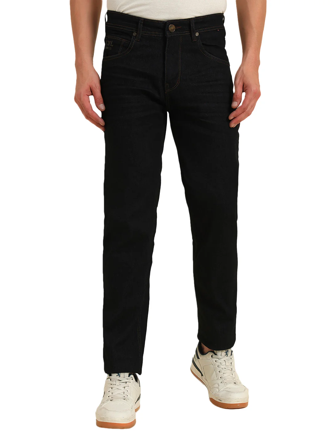 Denim Jeans for Men l Breathable & Soft with Color Fastness Straight Fit Cotton Fabric Solid Pattern Button Closure - Image 3