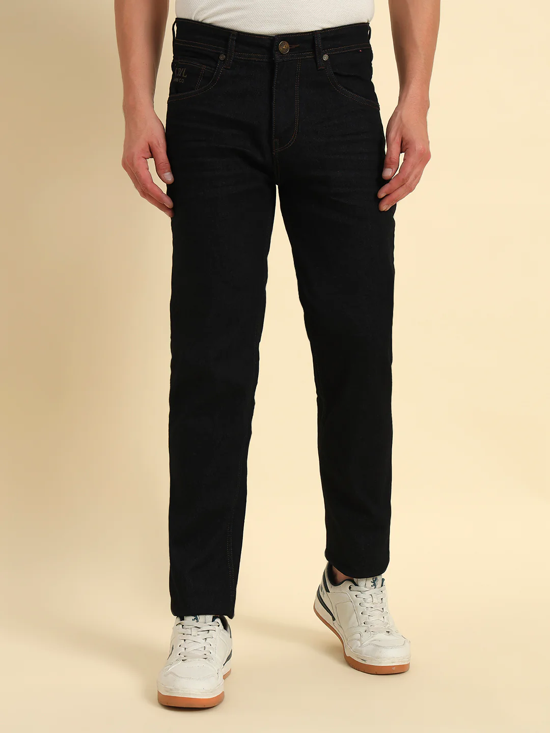 Denim Jeans for Men l Breathable & Soft with Color Fastness Straight Fit Cotton Fabric Solid Pattern Button Closure - Image 4