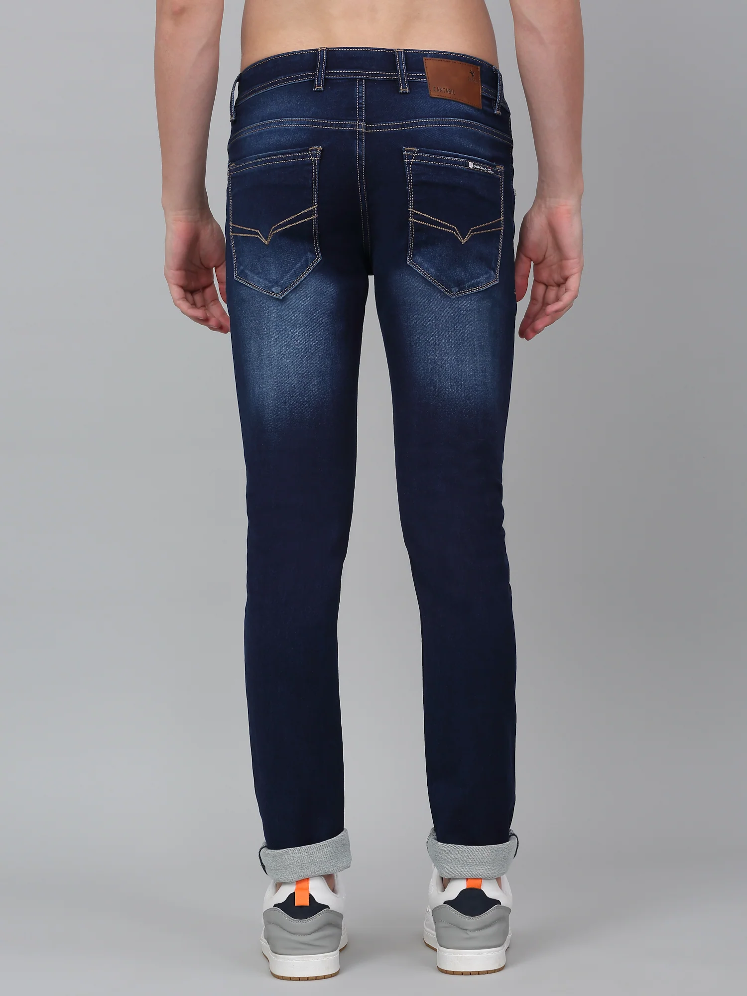 Denim Jeans for Men l Breathable & Soft with Color Fastness Ultra Narrow Fit Cotton Fabric Solid Pattern Button Closure - Image 2