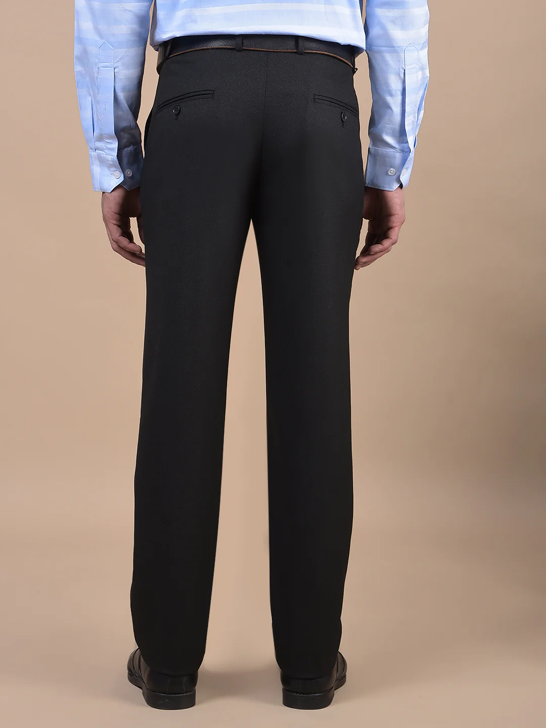 Formal Trouser for Men | Breathable & Soft with Color Fastness Regular Fit Poly Viscose Fabric Self Design Pattern Hook & Eye Closure - Image 7
