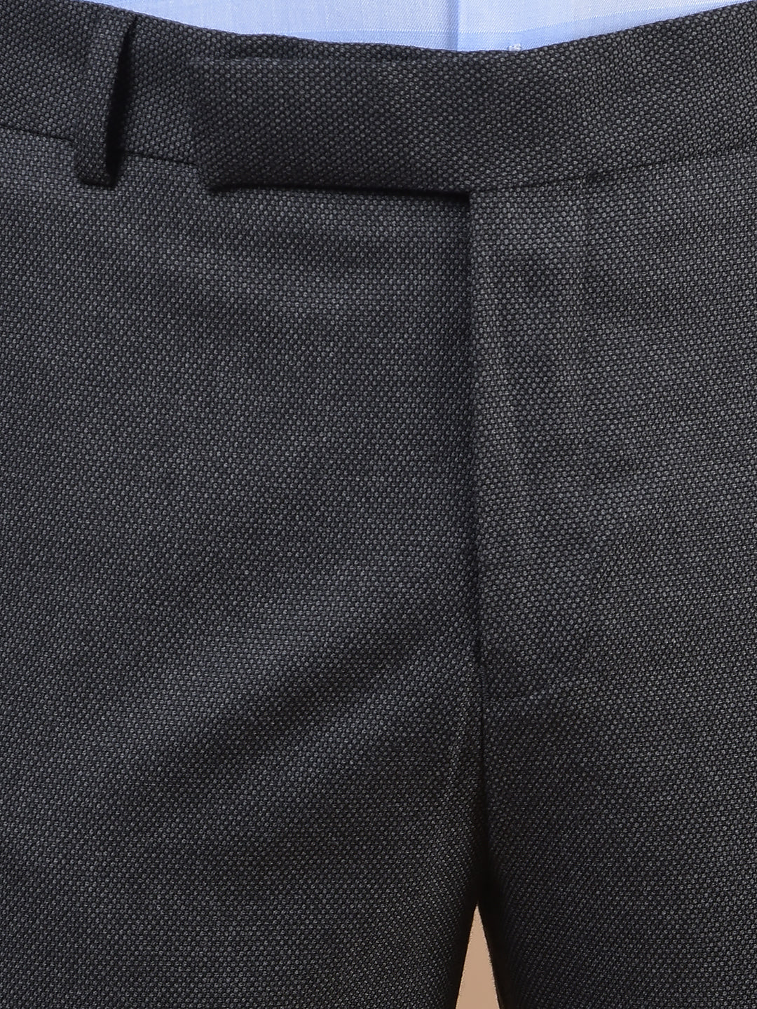 Formal Trouser for Men | Breathable & Soft with Color Fastness Regular Fit Poly Viscose Fabric Self Design Pattern Hook & Eye Closure - Image 3