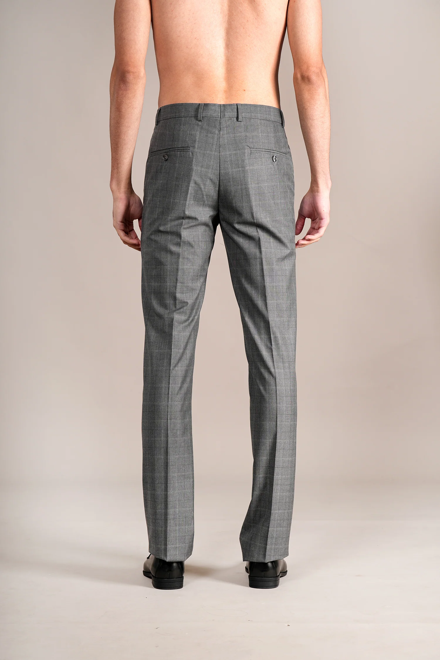 Formal Trouser for Men | Breathable & Soft with Color Fastness Regular Fit Poly Viscose Fabric Checkered Pattern Hook & Eye Closure - Image 5
