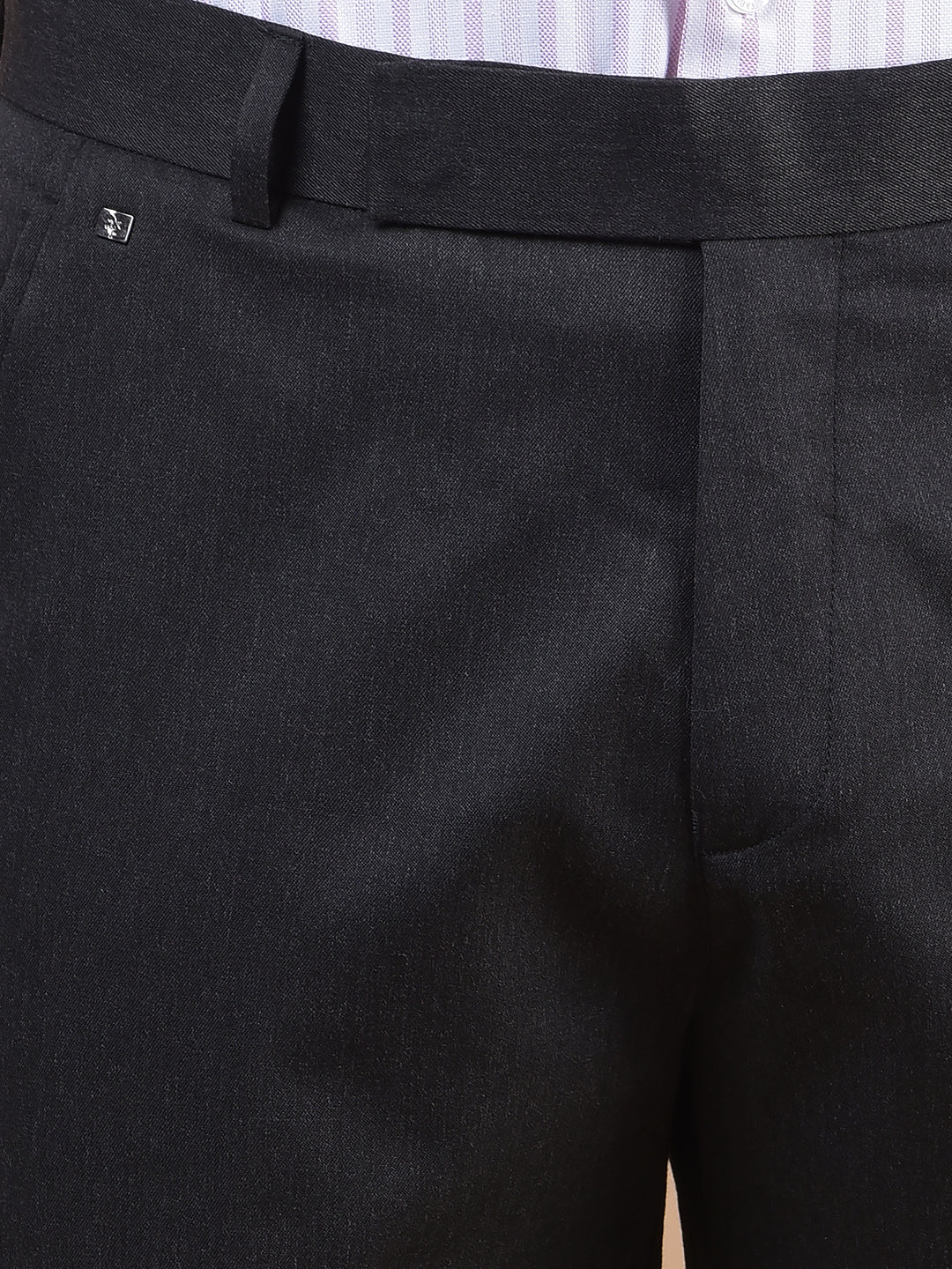 Formal Trouser for Men | Breathable & Soft with Color Fastness Regular Fit Poly Viscose Fabric Solid Pattern Hook & Eye Closure - Image 3