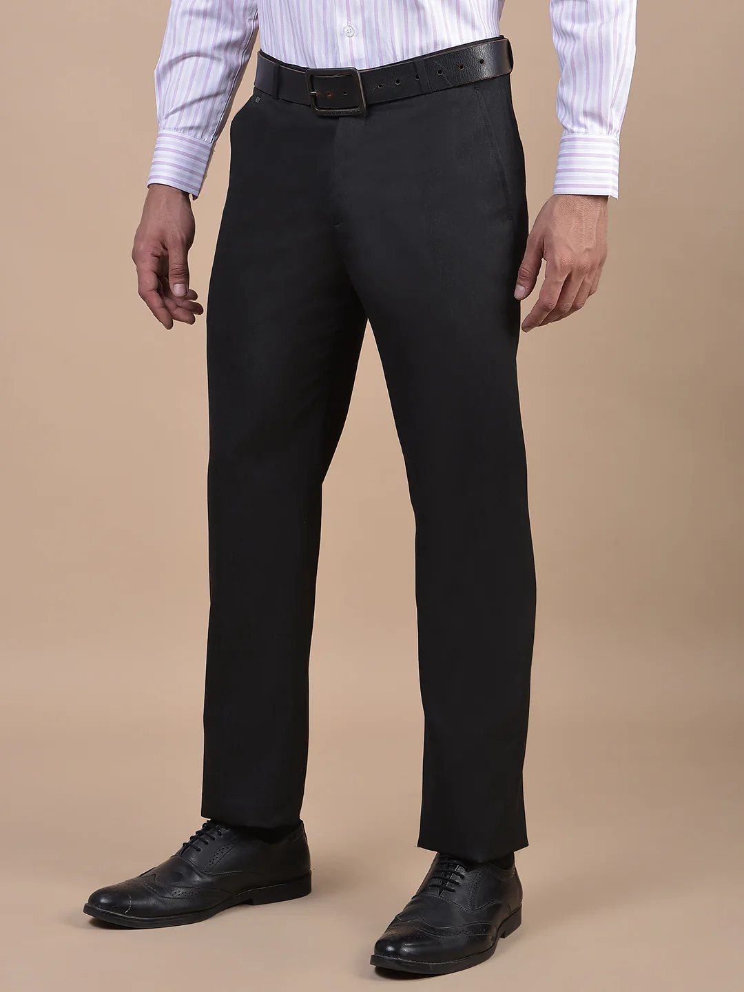 Formal Trouser for Men | Breathable & Soft with Color Fastness Regular Fit Poly Viscose Fabric Solid Pattern Hook & Eye Closure - Image 5