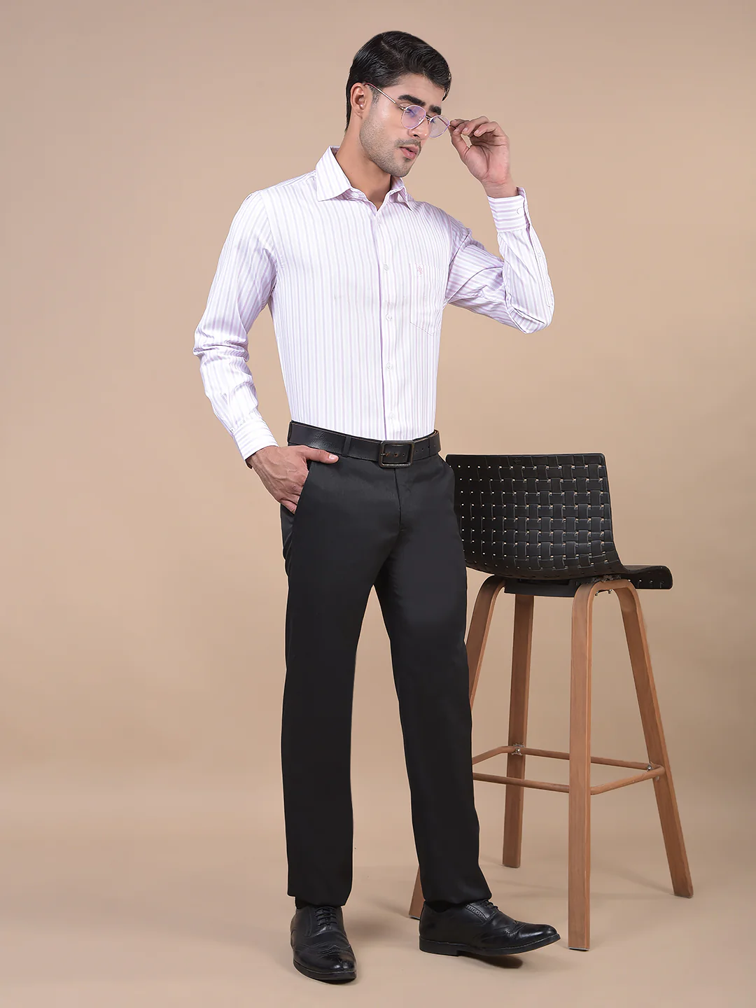 Formal Trouser for Men | Breathable & Soft with Color Fastness Regular Fit Poly Viscose Fabric Solid Pattern Hook & Eye Closure - Image 7