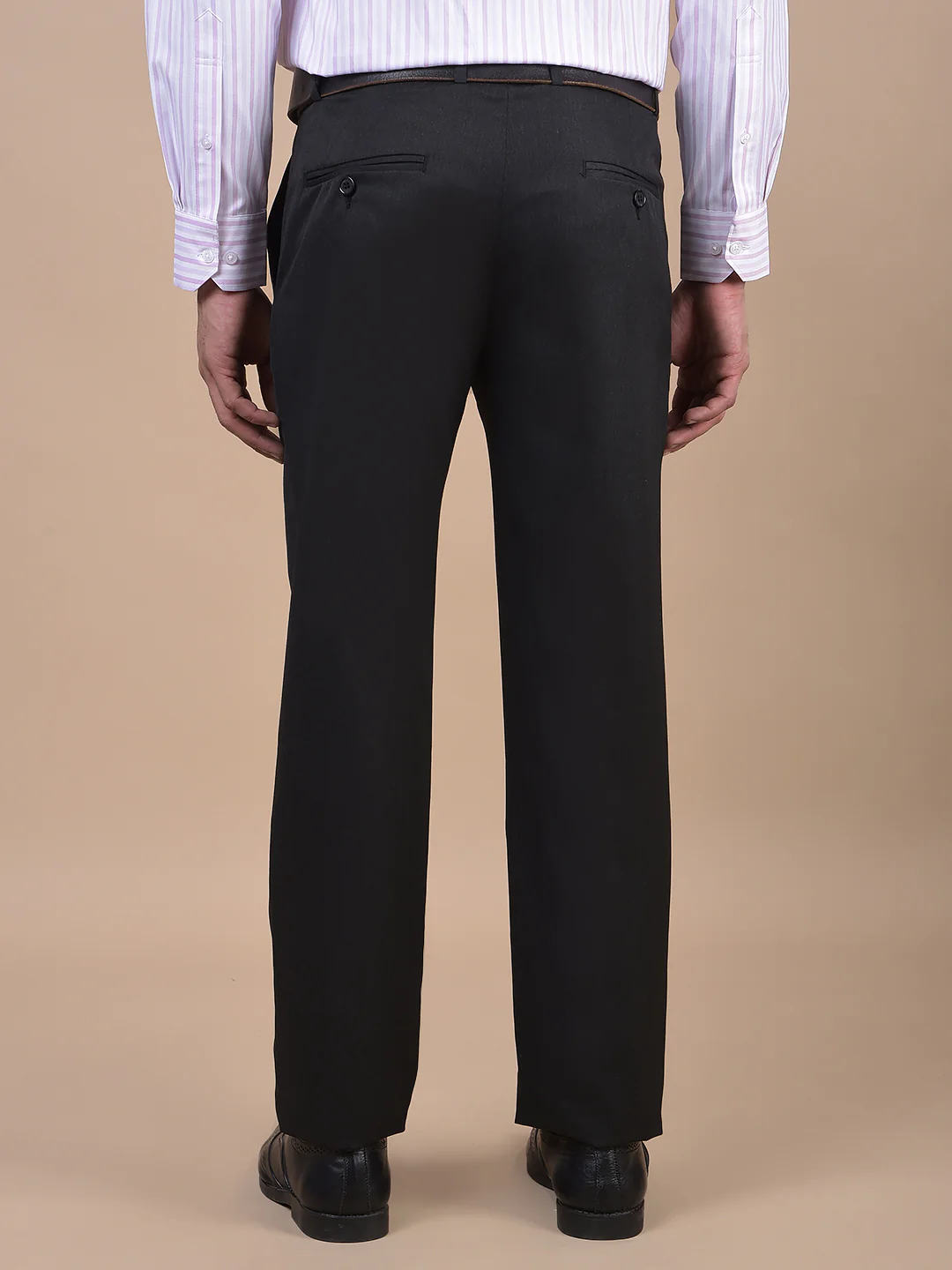 Formal Trouser for Men | Breathable & Soft with Color Fastness Regular Fit Poly Viscose Fabric Solid Pattern Hook & Eye Closure - Image 8