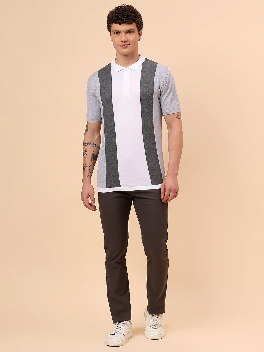 Casual Trouser for Men | Breathable & Soft with Color Fastness Regular Fit Cotton Blend Fabric Solid Pattern Button Closure - Image 2