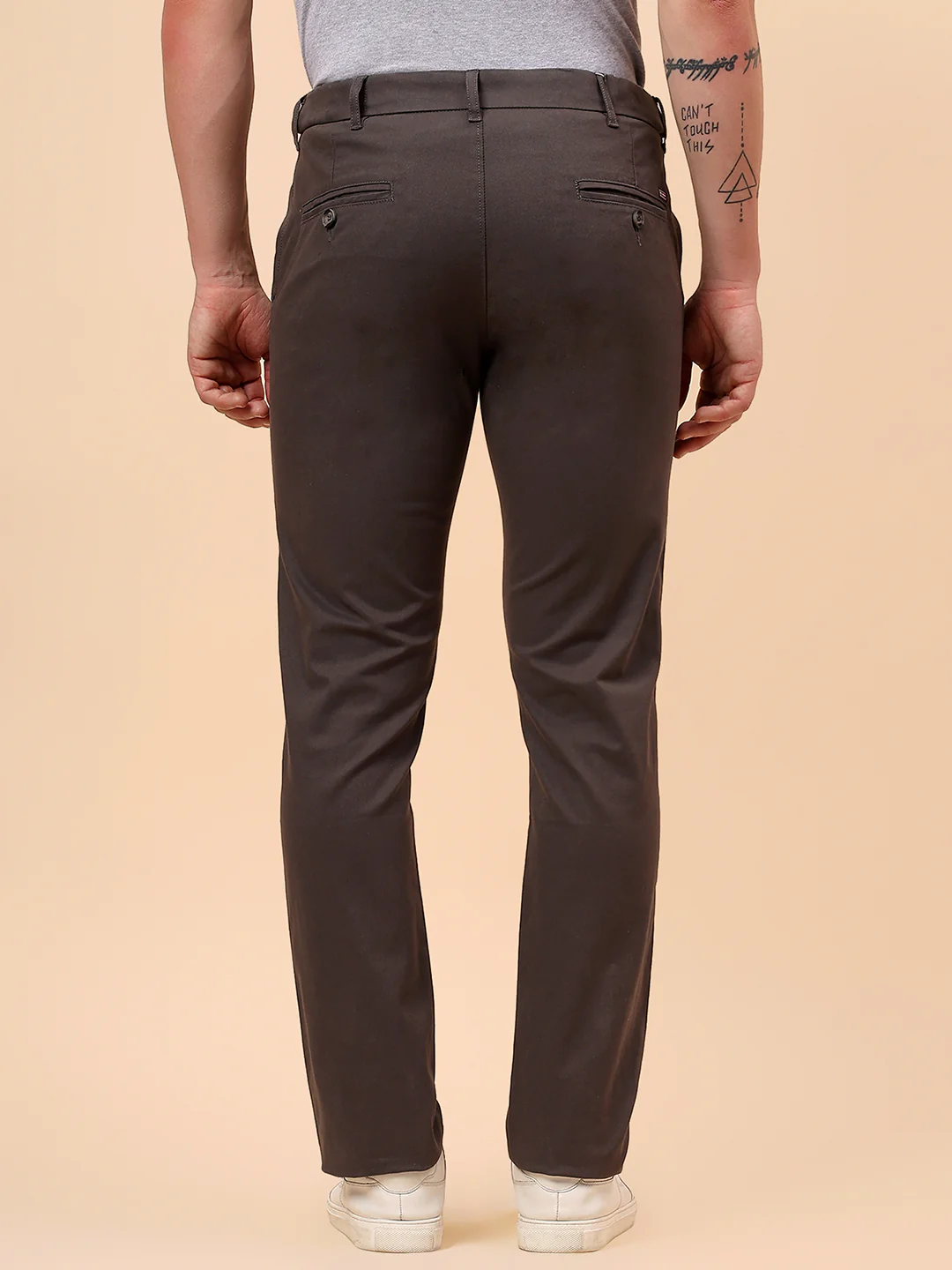 Casual Trouser for Men | Breathable & Soft with Color Fastness Regular Fit Cotton Blend Fabric Solid Pattern Button Closure - Image 7