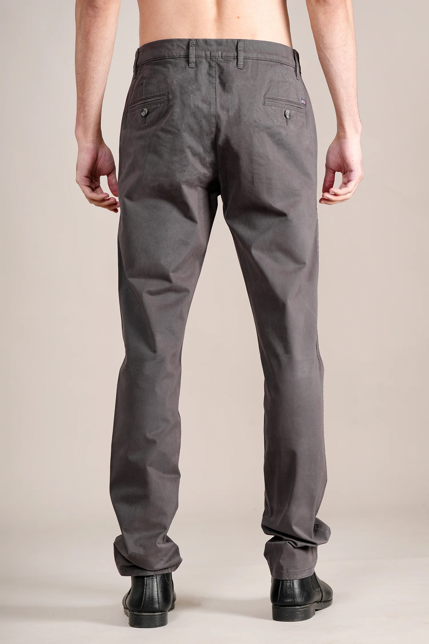 Casual Trouser for Men | Breathable & Soft with Color Fastness Regular Fit Cotton Blend Fabric Solid Pattern Button Closure - Image 5