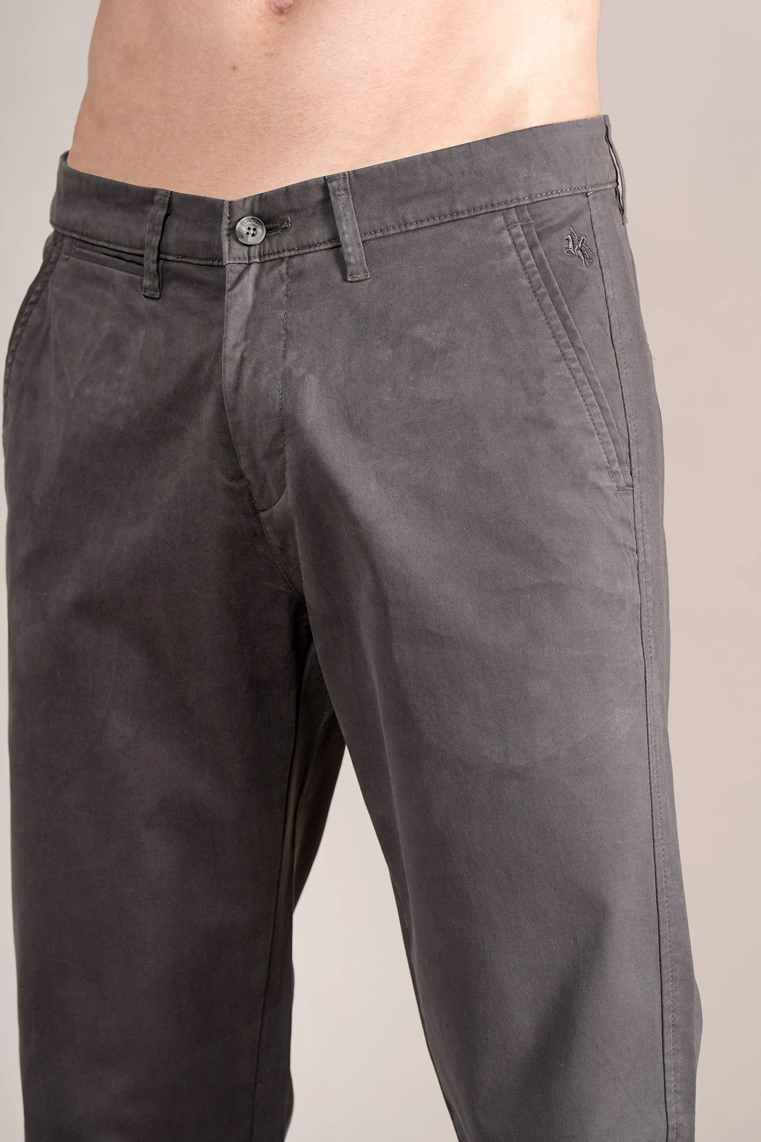 Casual Trouser for Men | Breathable & Soft with Color Fastness Regular Fit Cotton Blend Fabric Solid Pattern Button Closure - Image 6