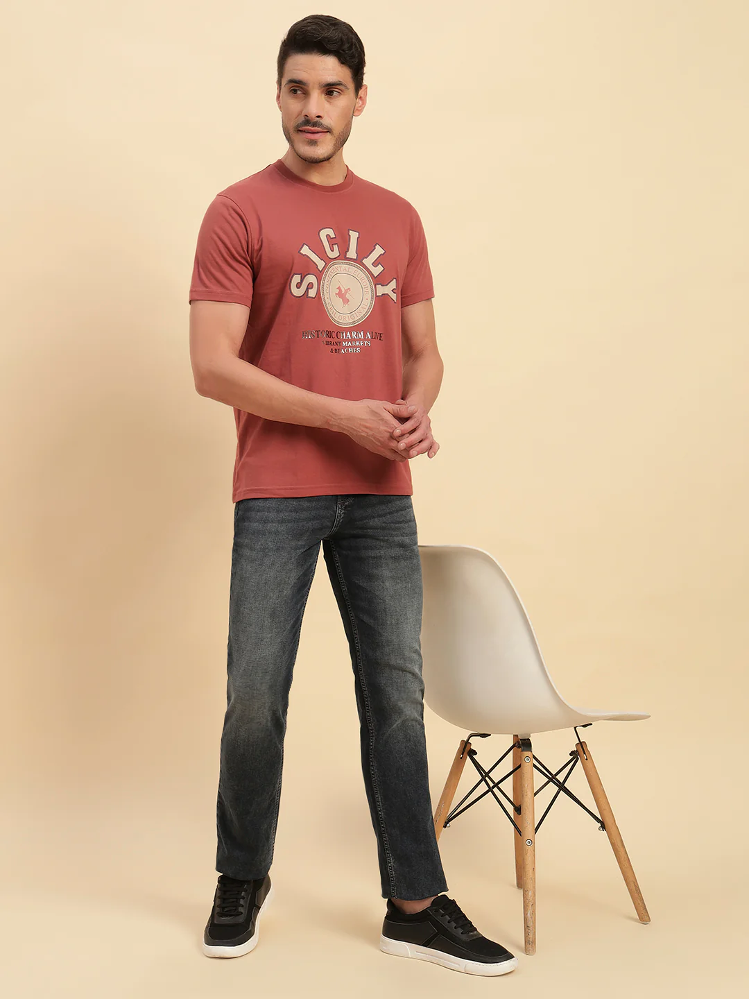 Denim Jeans for Men l Breathable & Soft with Color Fastness Straight Fit Cotton Fabric Solid Pattern Button Closure - Image 3