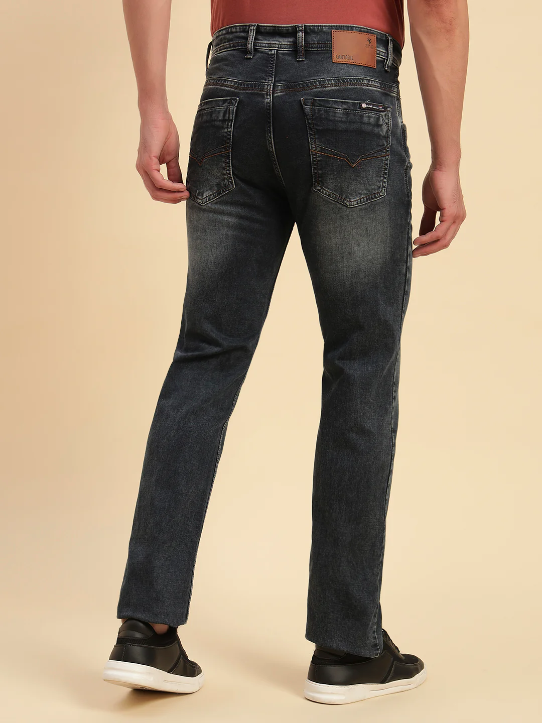 Denim Jeans for Men l Breathable & Soft with Color Fastness Straight Fit Cotton Fabric Solid Pattern Button Closure - Image 9