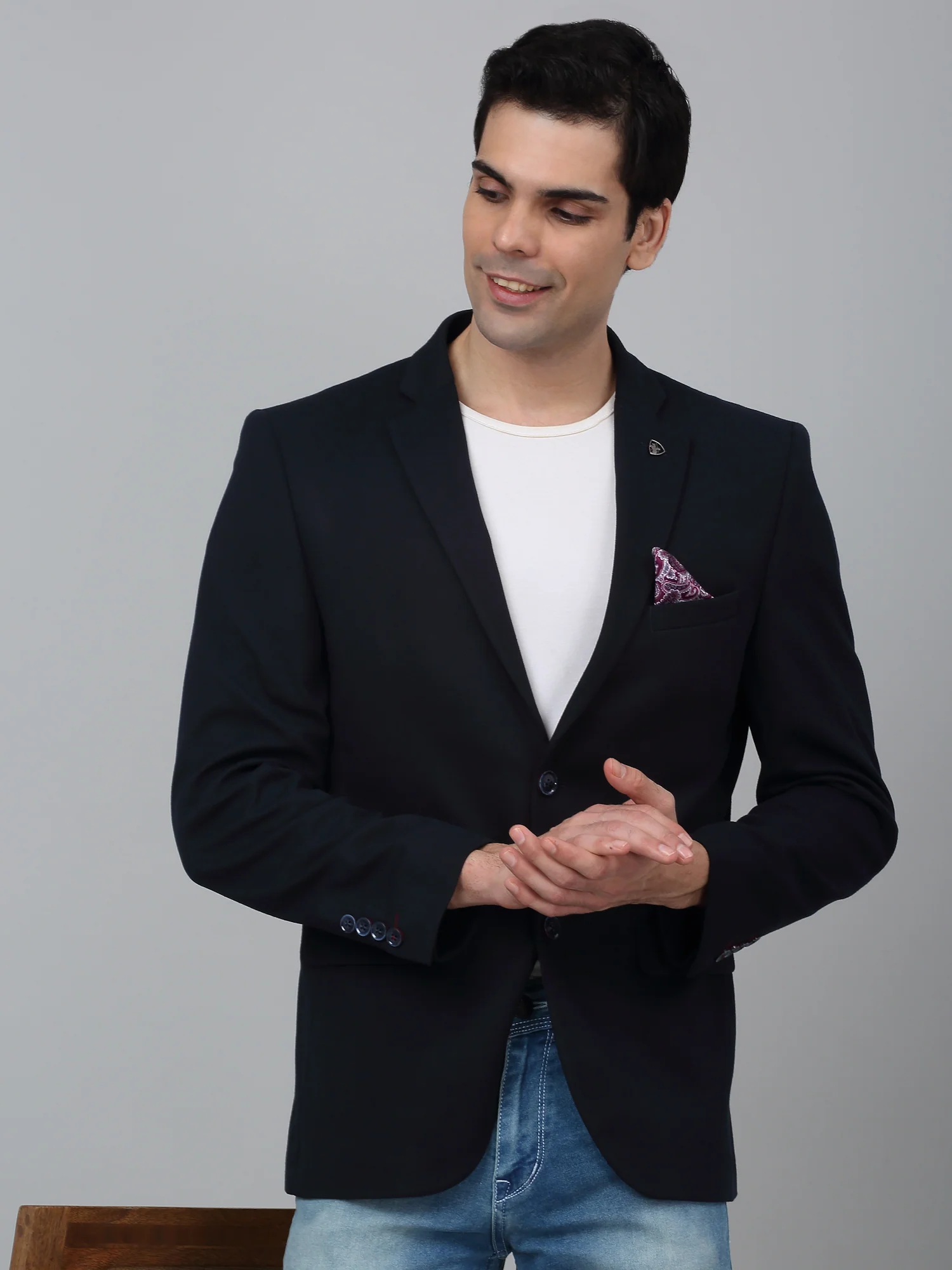 Blazer for Men | Premium Casual Blazer Slim Fit Notched Collar Poly Viscose Fabric Solid Pattern - Image 5