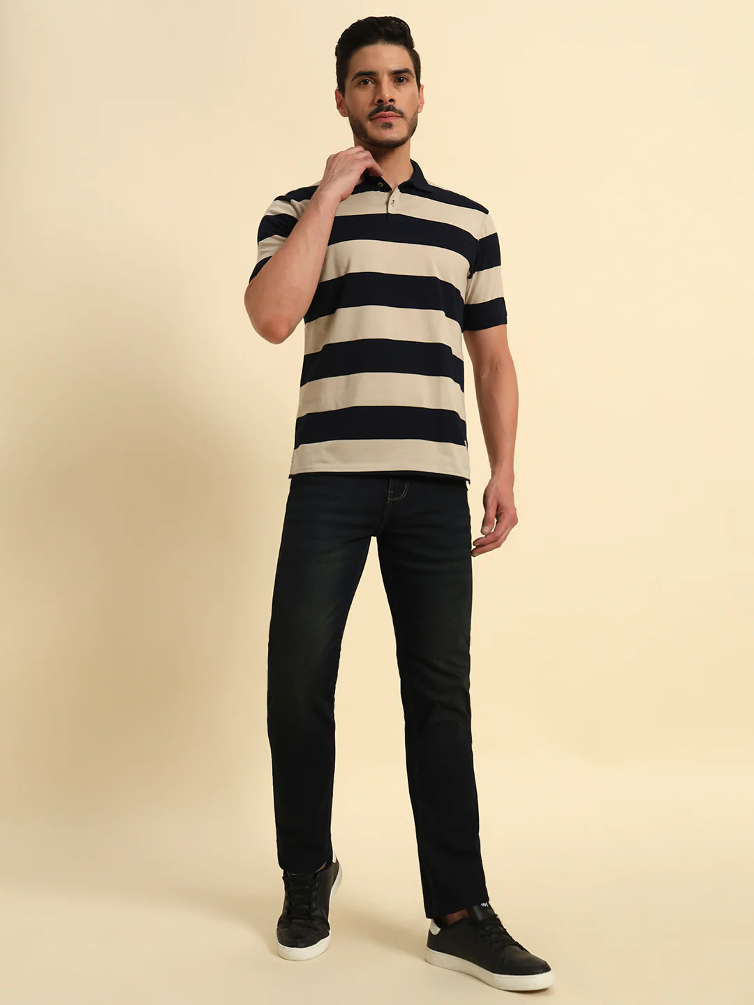 Denim Jeans for Men l Breathable & Soft with Color Fastness Straight Fit Cotton Fabric Solid Pattern Button Closure - Image 10