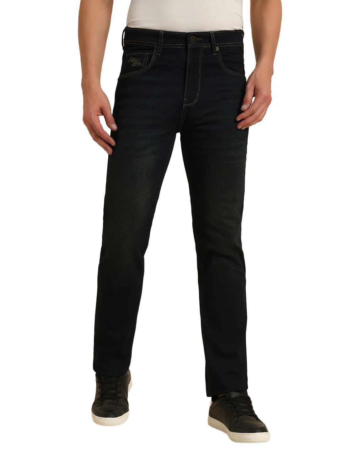 Denim Jeans for Men l Breathable & Soft with Color Fastness Straight Fit Cotton Fabric Solid Pattern Button Closure - Image 3