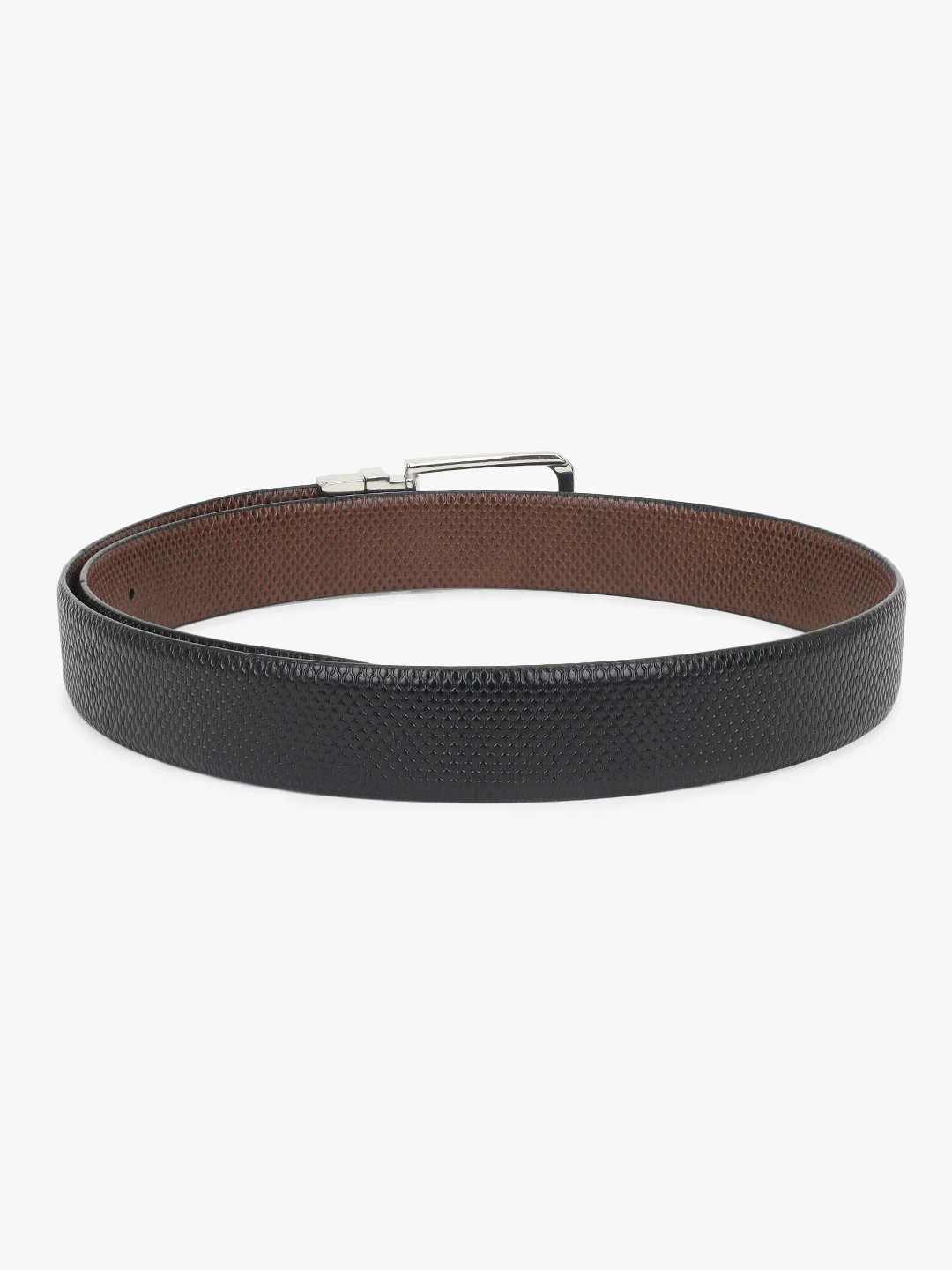 Men's Embossed Black Brown Reversible Formal Belt - Image 6