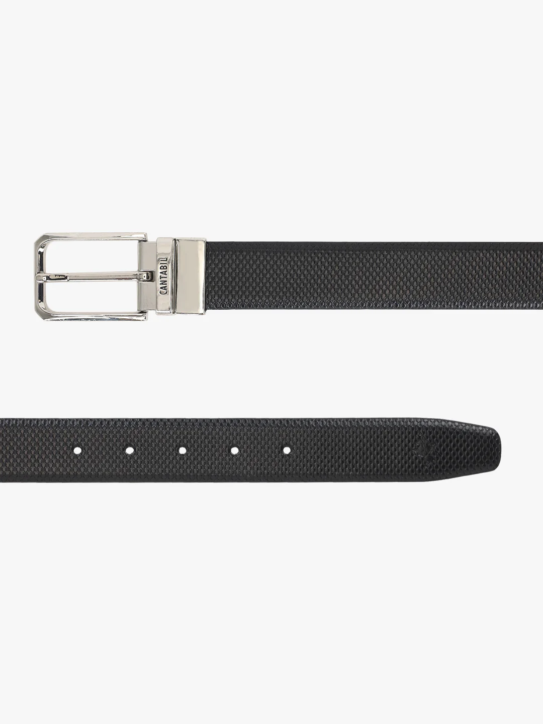 Men's Embossed Black Brown Reversible Formal Belt - Image 8