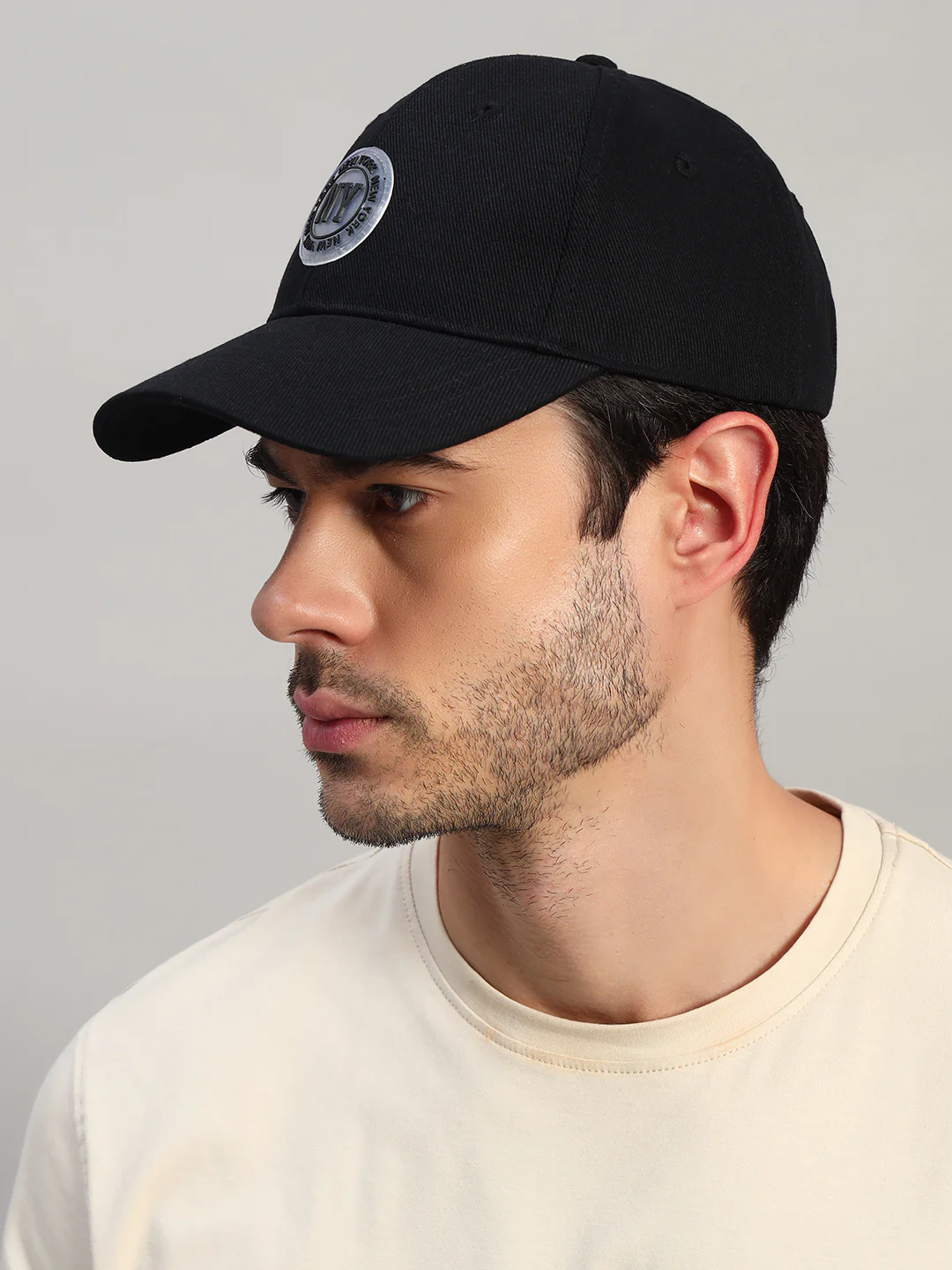 Men's Embroidery Black Fashion Single Side Casual Cap - Image 3