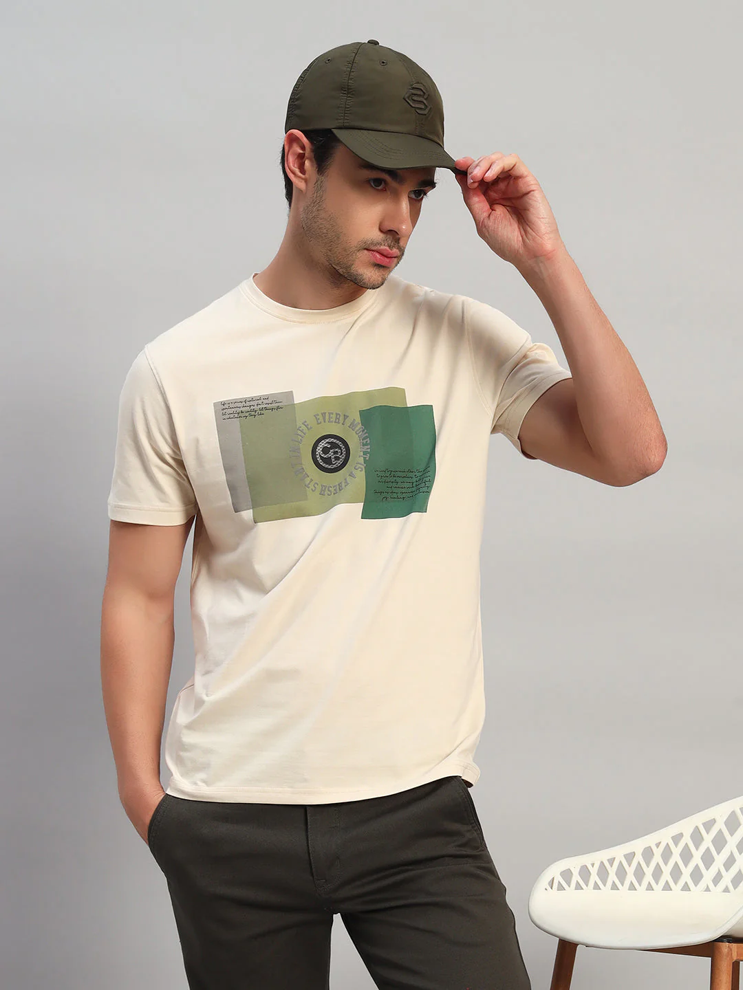 Men's Embroidery Olive Fashion Single Side Casual Cap - Image 2