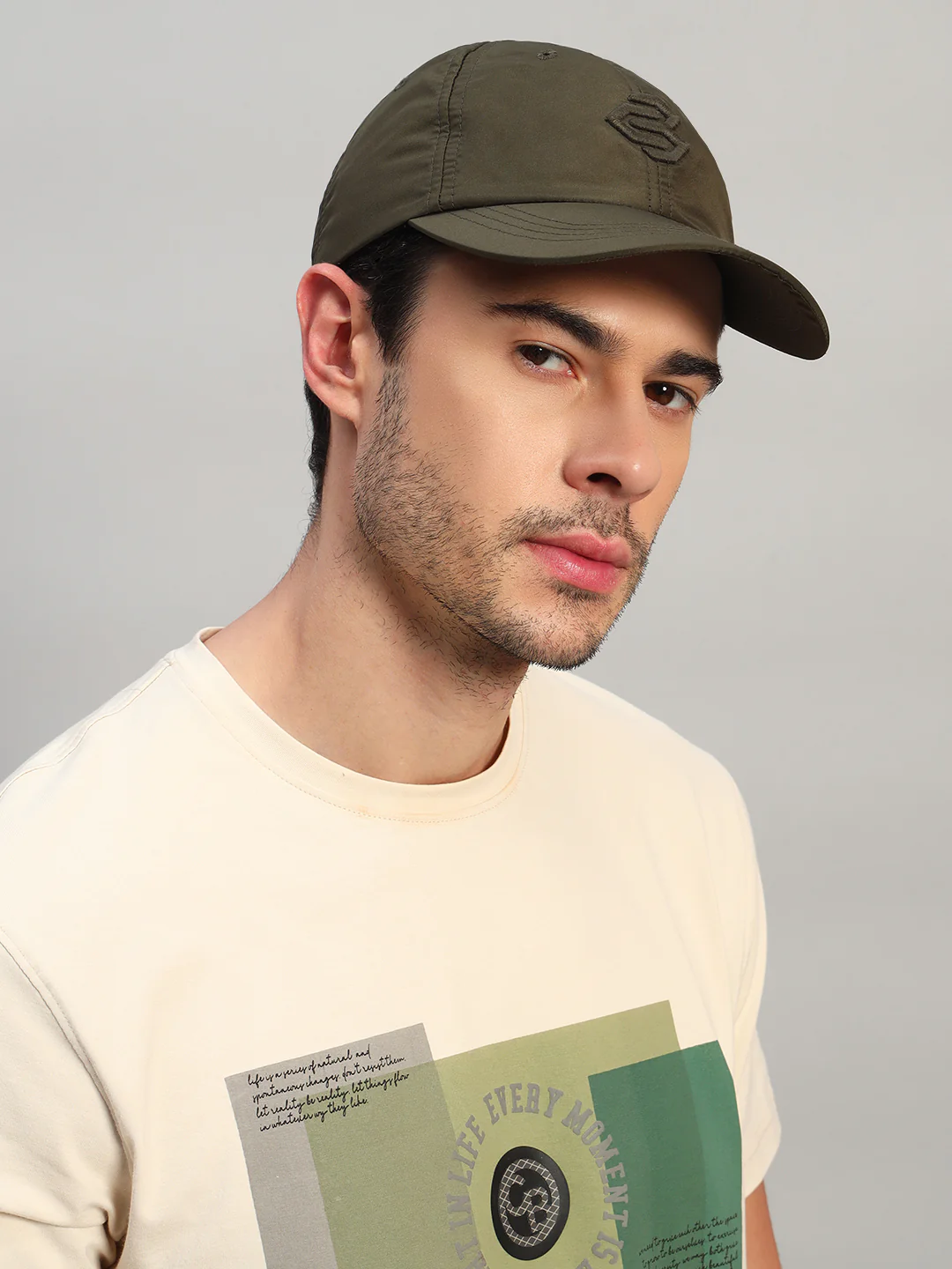 Men's Embroidery Olive Fashion Single Side Casual Cap - Image 3