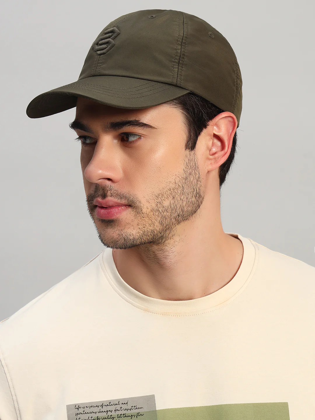 Men's Embroidery Olive Fashion Single Side Casual Cap - Image 5