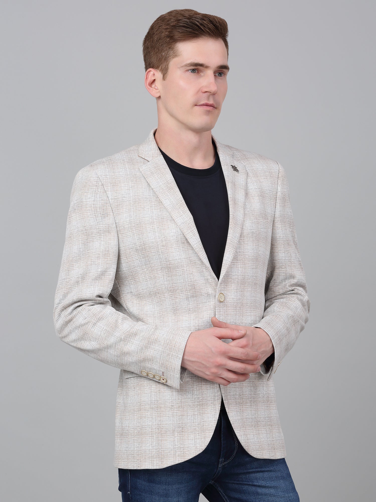Blazer for Men | Premium Casual Blazer Slim Fit Notched Collar Terry Rayon Fabric Checkered Pattern - Image 4