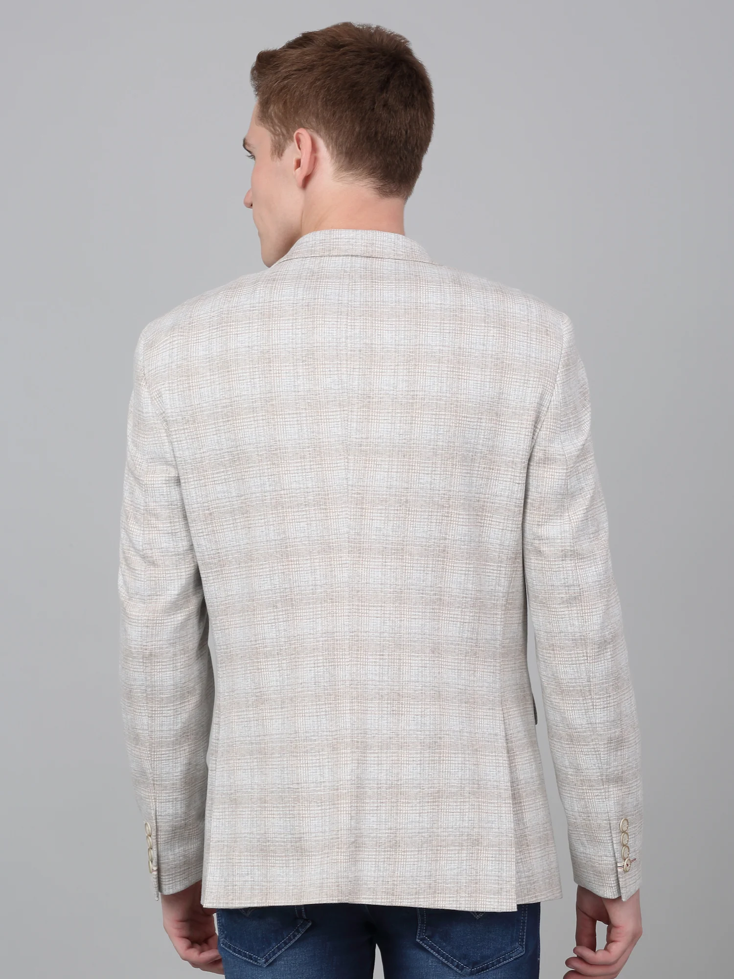 Blazer for Men | Premium Casual Blazer Slim Fit Notched Collar Terry Rayon Fabric Checkered Pattern - Image 5
