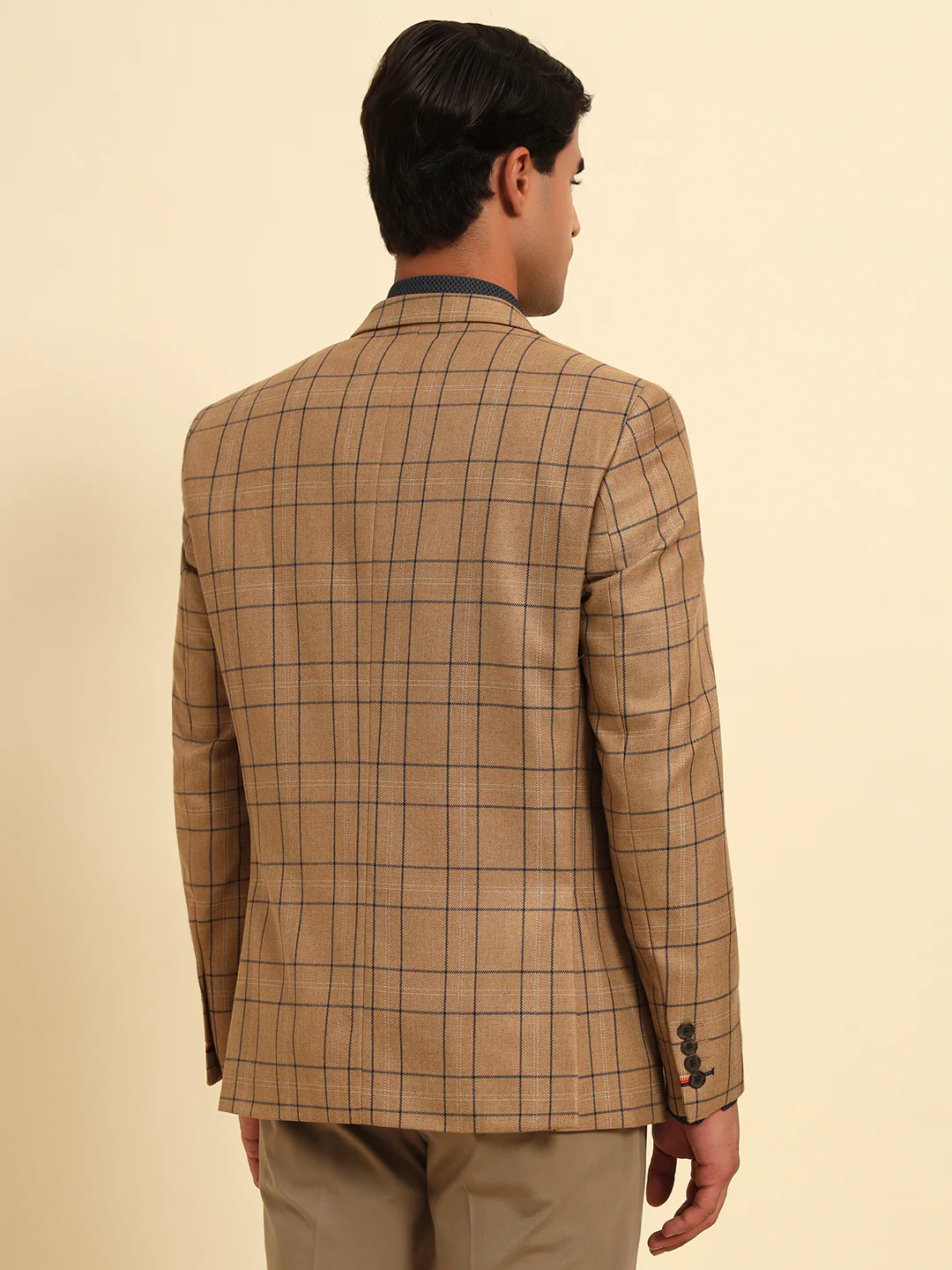 Blazer for Men | Premium Formal Blazer Slim Fit Notched Collar Poly Viscose Fabric Checkered Pattern - Image 7