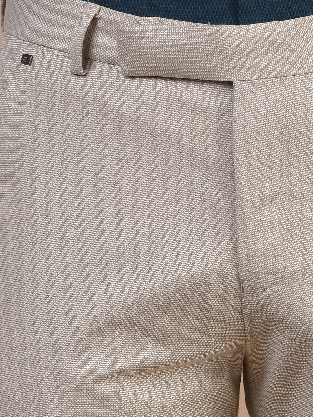 Formal Trouser for Men | Breathable & Soft with Color Fastness Regular Fit Poly Viscose Fabric Self Design Pattern Hook & Eye Closure - Image 8