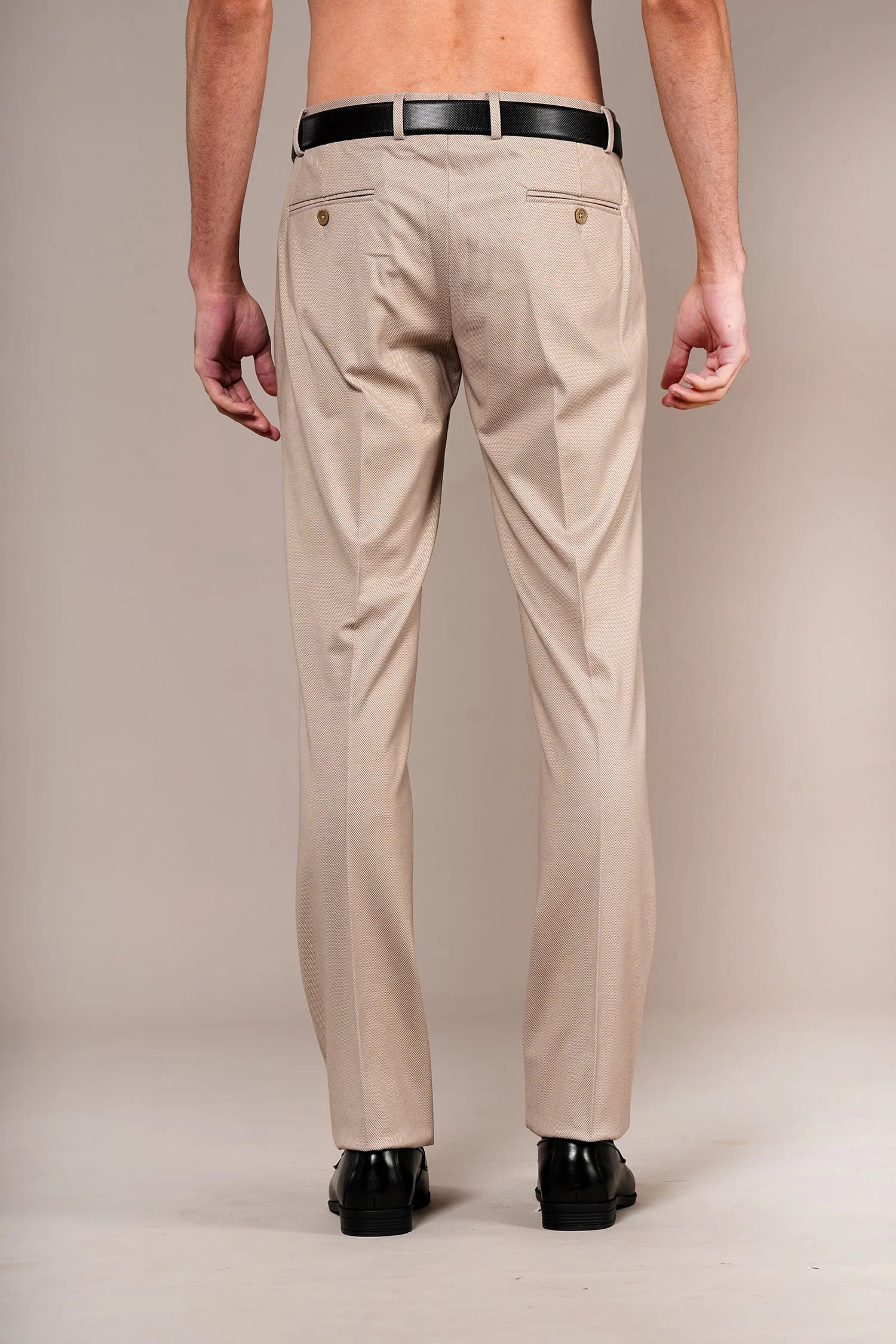 Formal Trouser for Men | Breathable & Soft with Color Fastness Regular Fit Terry Rayon Fabric Self Design Pattern Hook & Eye Closure - Image 4