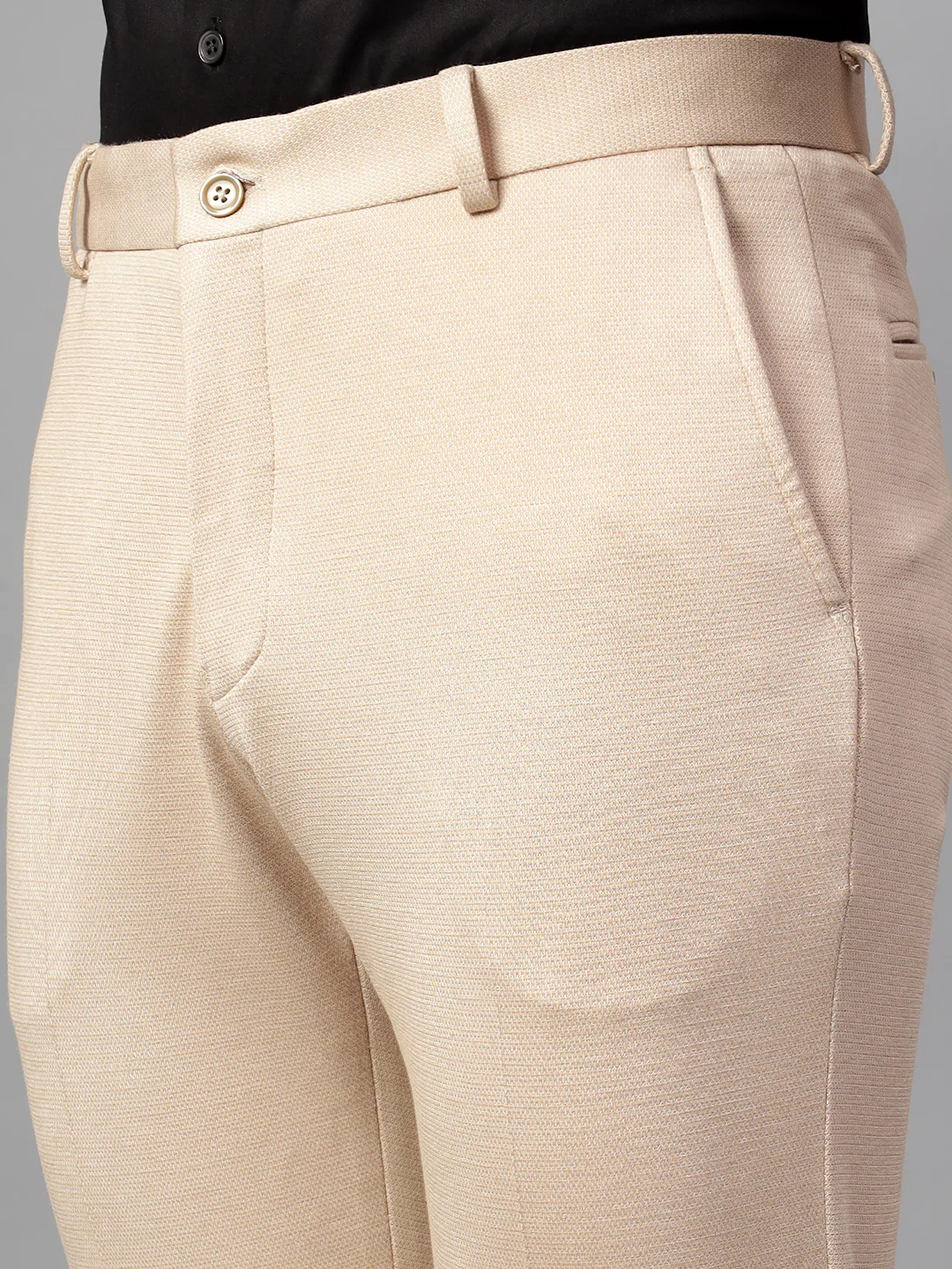 Formal Trouser for Men | Breathable & Soft with Color Fastness Regular Fit Terry Rayon Fabric Self Design Pattern Hook & Eye Closure - Image 6