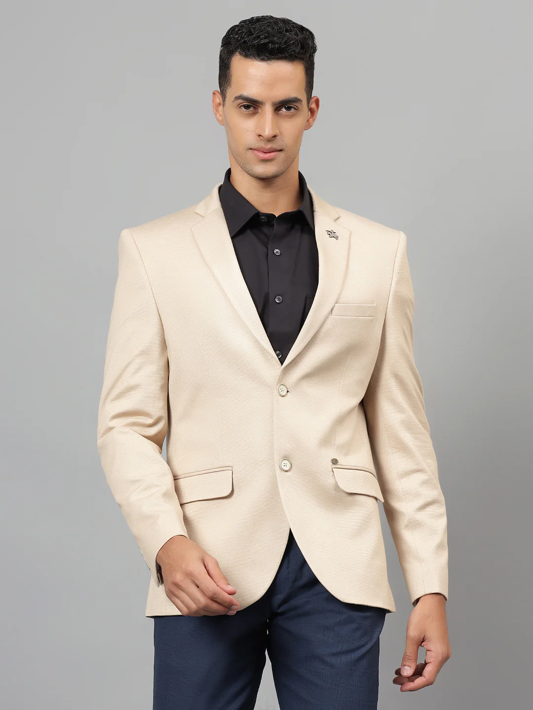 Blazer for Men | Premium Casual Blazer Slim Fit Notched Collar Terry Rayon Fabric Self Design Pattern - Image 2