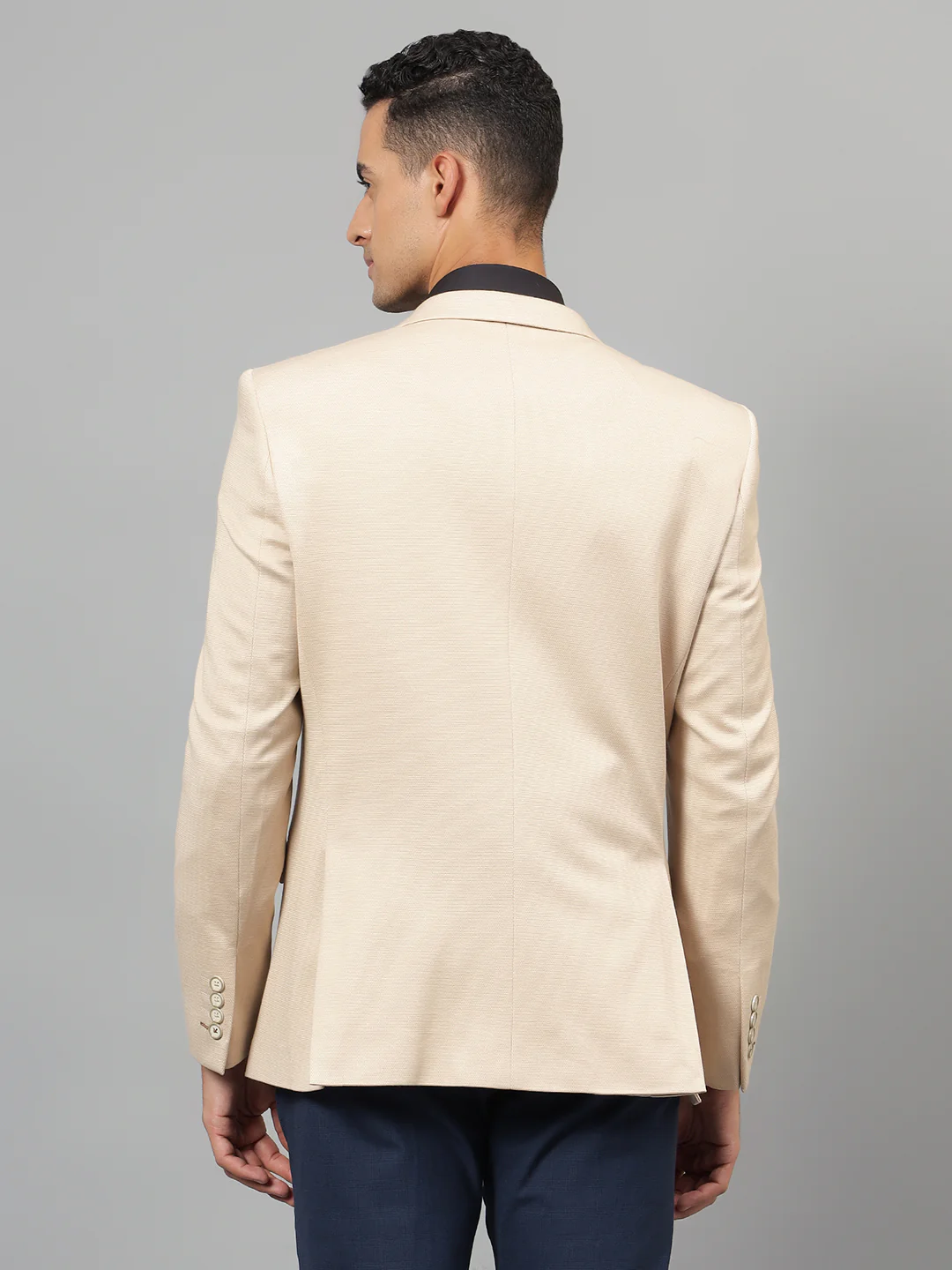 Blazer for Men | Premium Casual Blazer Slim Fit Notched Collar Terry Rayon Fabric Self Design Pattern - Image 3