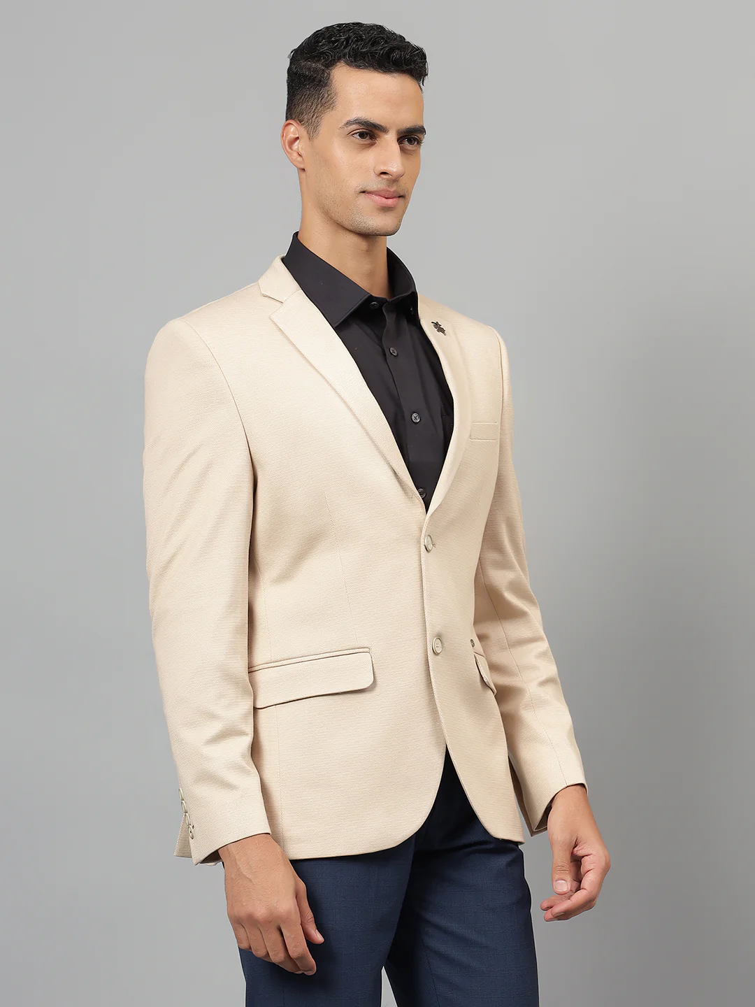 Blazer for Men | Premium Casual Blazer Slim Fit Notched Collar Terry Rayon Fabric Self Design Pattern - Image 5