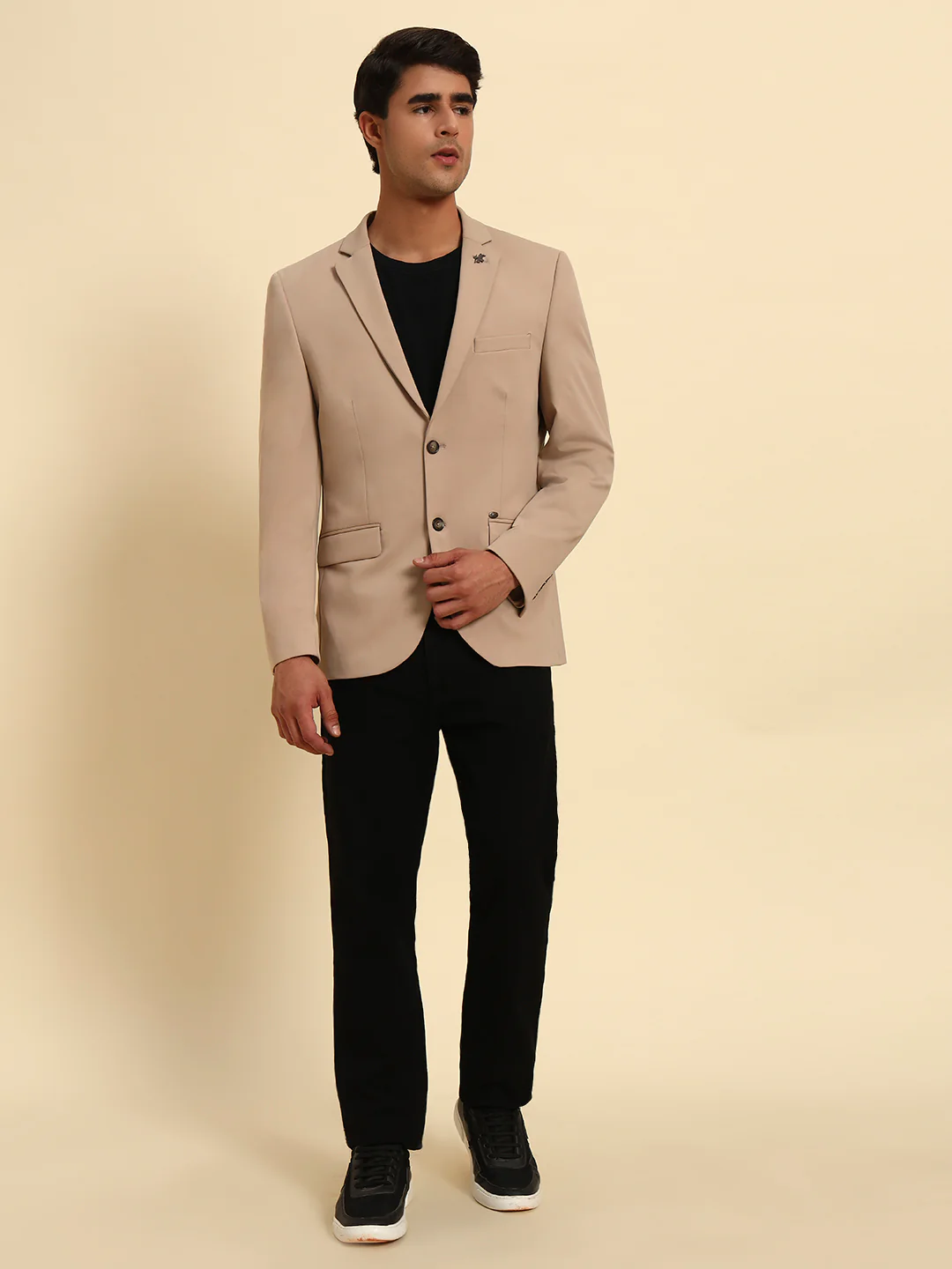 Blazer for Men | Premium Casual Blazer Slim Fit Notched Collar Polyester Fabric Solid Pattern - Image 2
