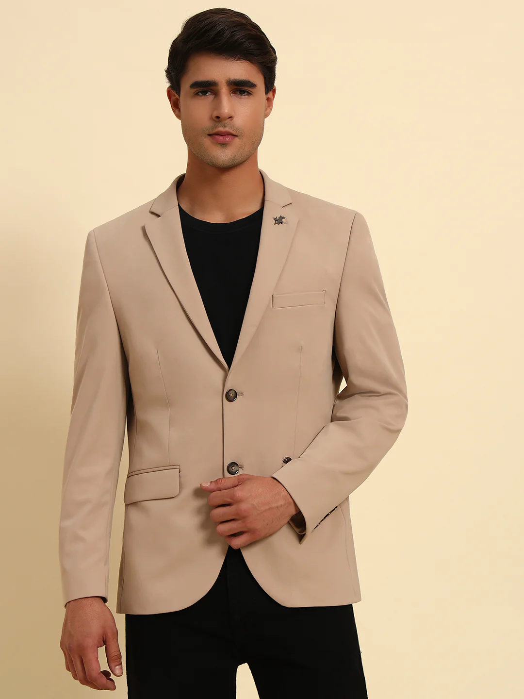 Blazer for Men | Premium Casual Blazer Slim Fit Notched Collar Polyester Fabric Solid Pattern - Image 4