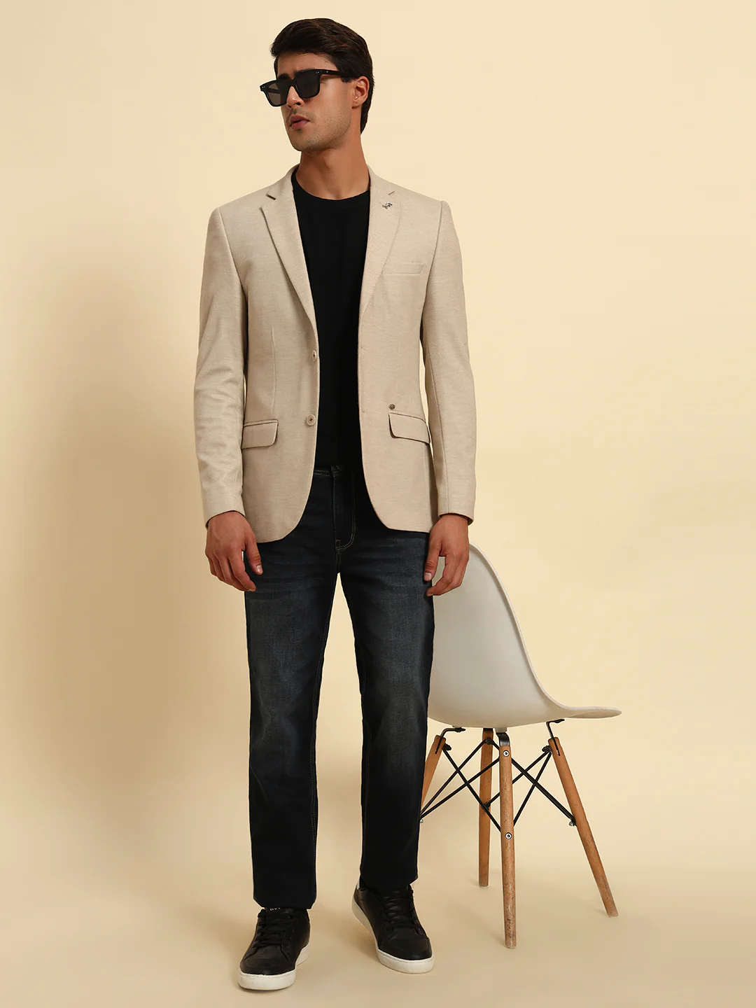 Blazer for Men | Premium Casual Blazer Slim Fit Notched Collar Terry Rayon Fabric Self Design Pattern - Image 10