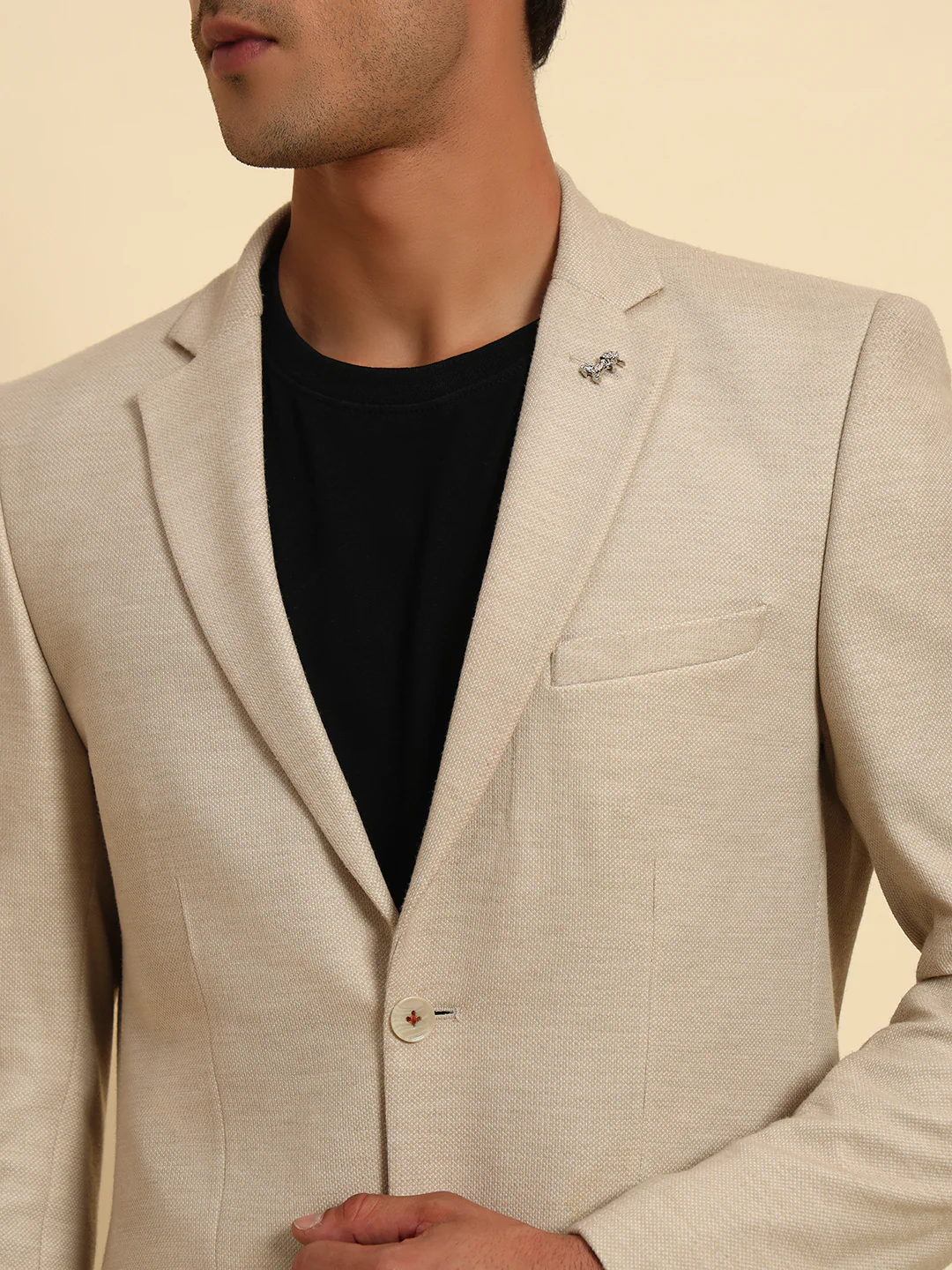 Blazer for Men | Premium Casual Blazer Slim Fit Notched Collar Terry Rayon Fabric Self Design Pattern - Image 8