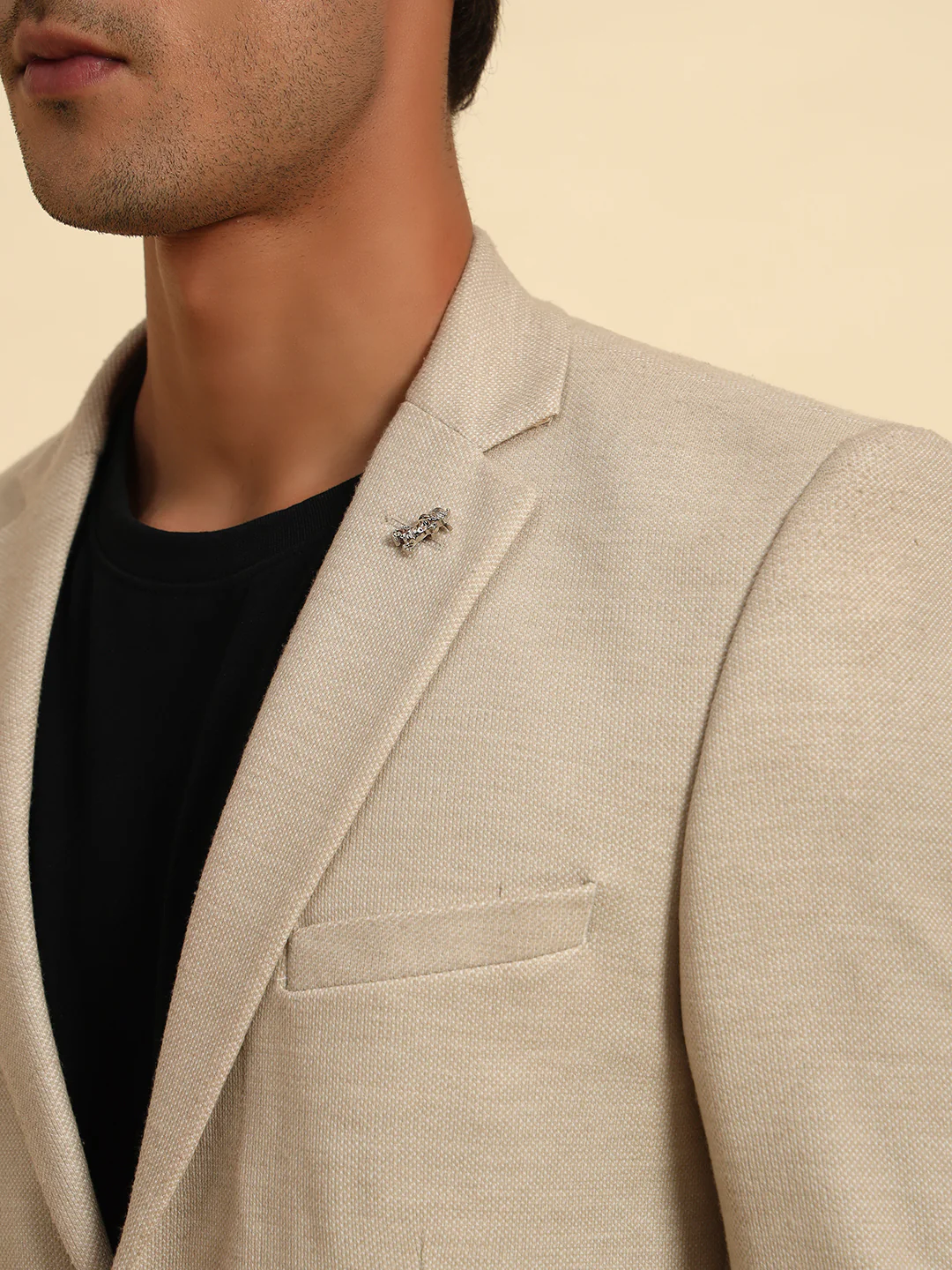 Blazer for Men | Premium Casual Blazer Slim Fit Notched Collar Terry Rayon Fabric Self Design Pattern - Image 9