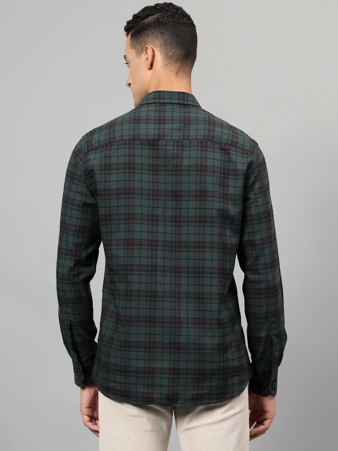 Casual Shirt for Men | Breathable & Soft with Color Fastness Regular Fit Spread Collar Neck Cotton Fabric Checkered Pattern - Image 2