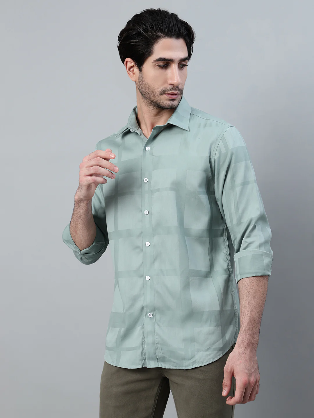 Casual Shirt for Men | Breathable & Soft with Color Fastness Regular Fit Spread Collar Neck Cotton Blend Fabric Printed Pattern - Image 3